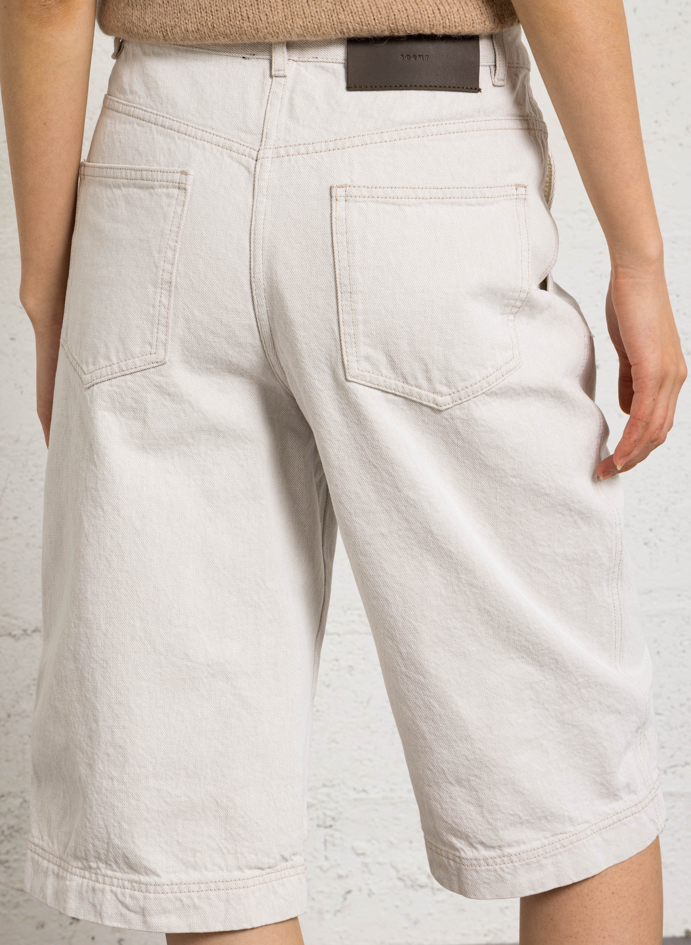 Bermuda large en coton bio SOEUR Beige