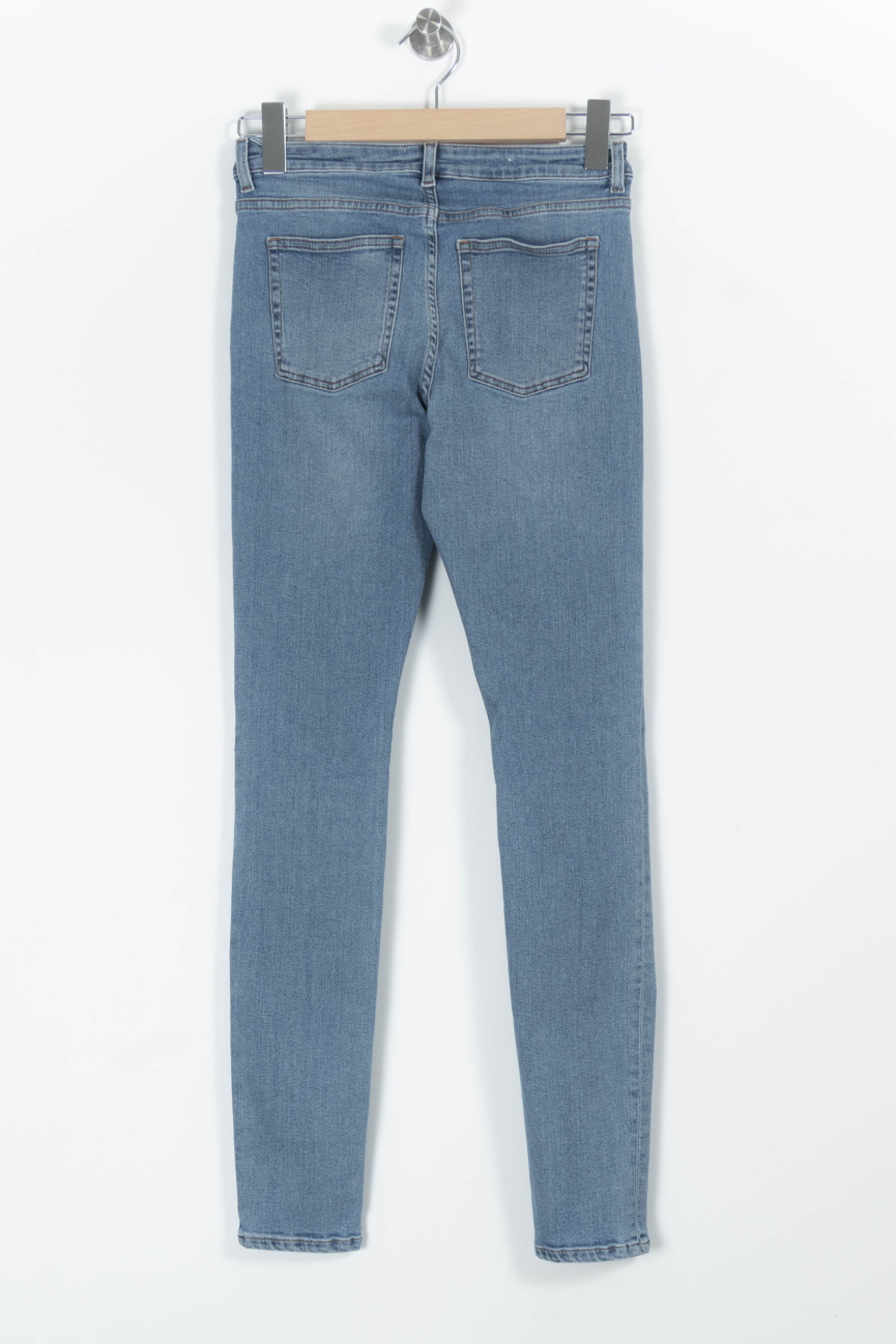 Cropped slim jeans with studs ACNE STUDIOS - Seconde Main Blue