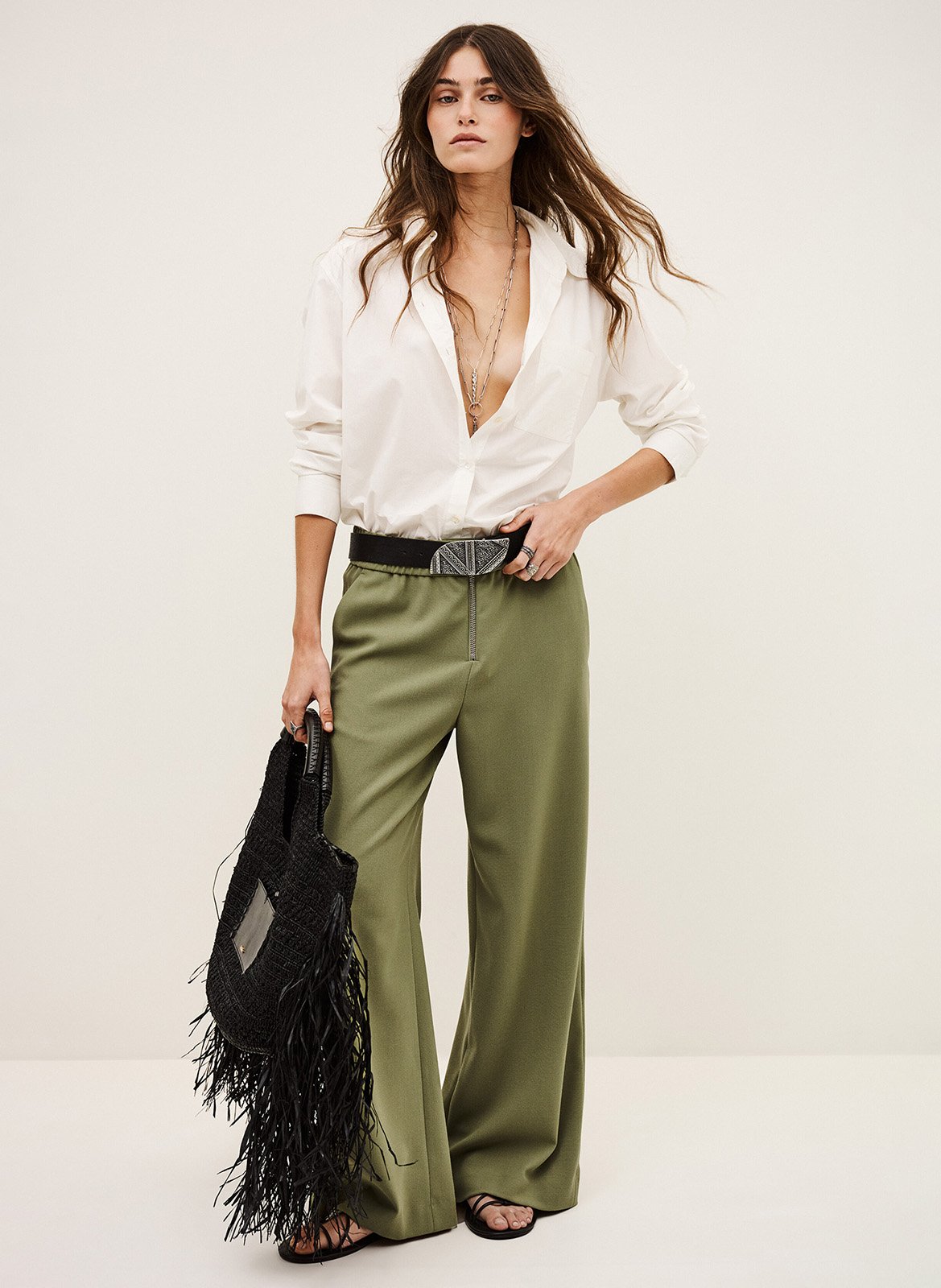 Pantalon large BA&SH Kaki