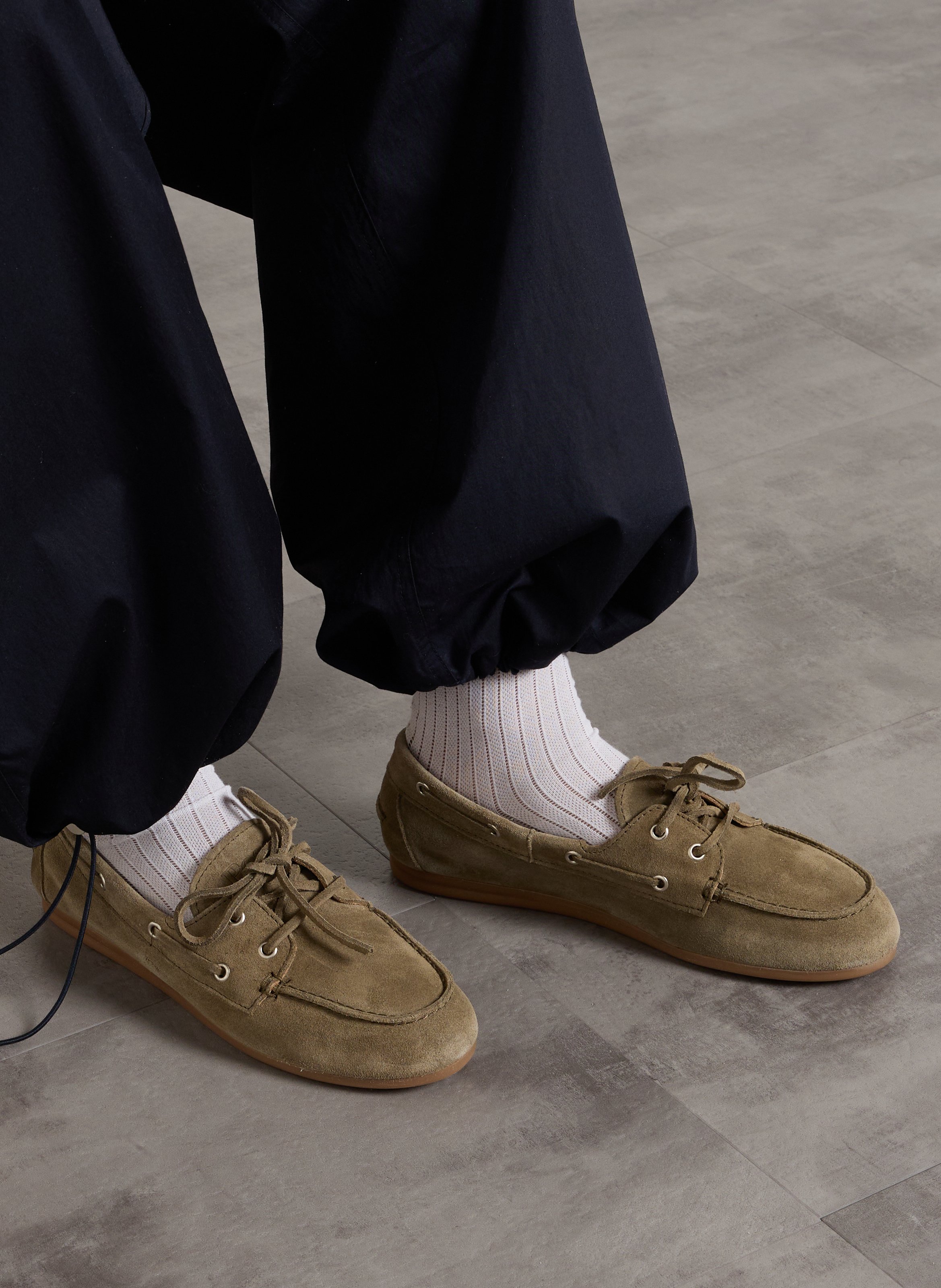 Lederslipper POSA Khaki