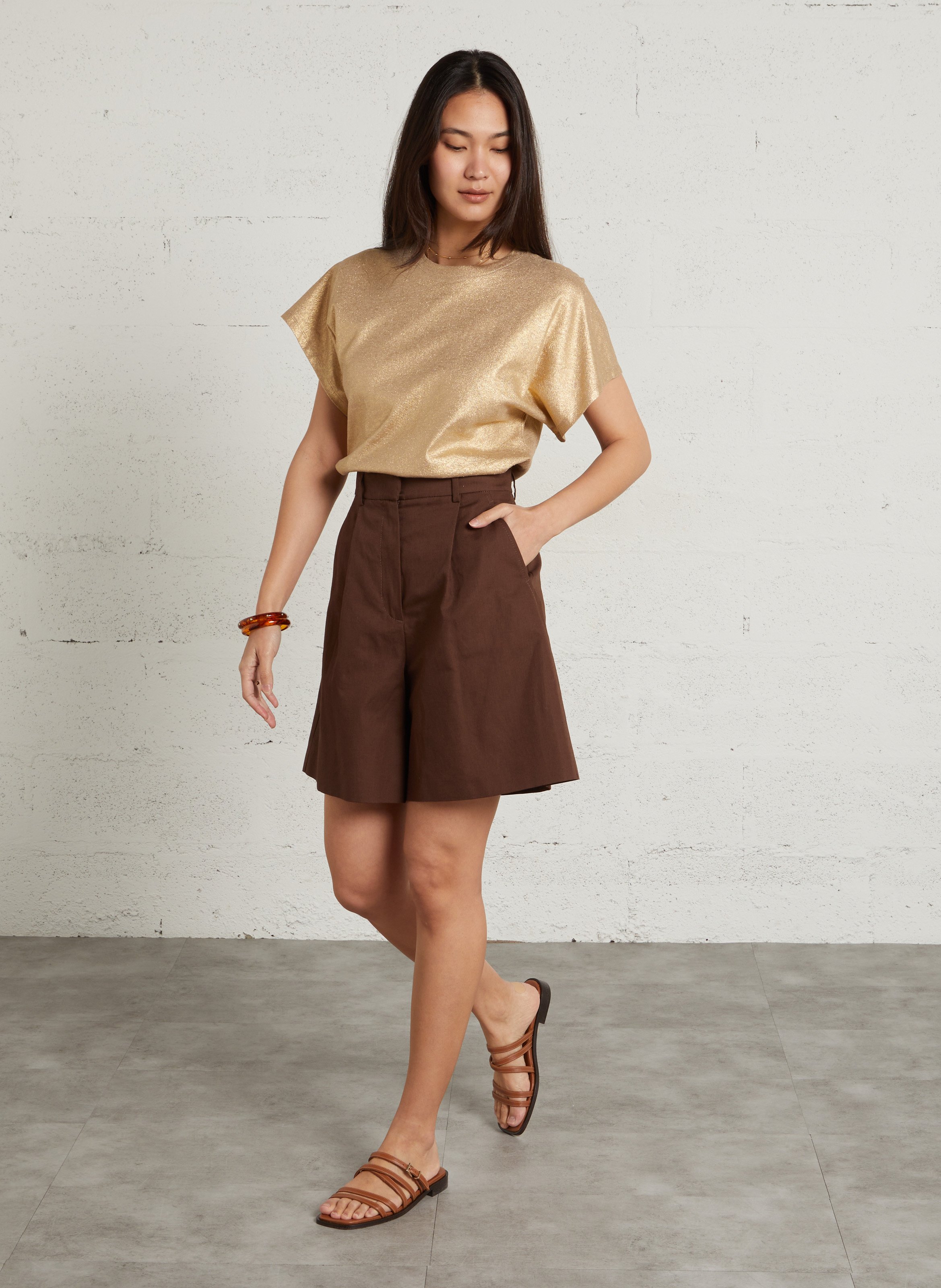 Recht short - katoenblend MAX MARA WEEK END Bruin