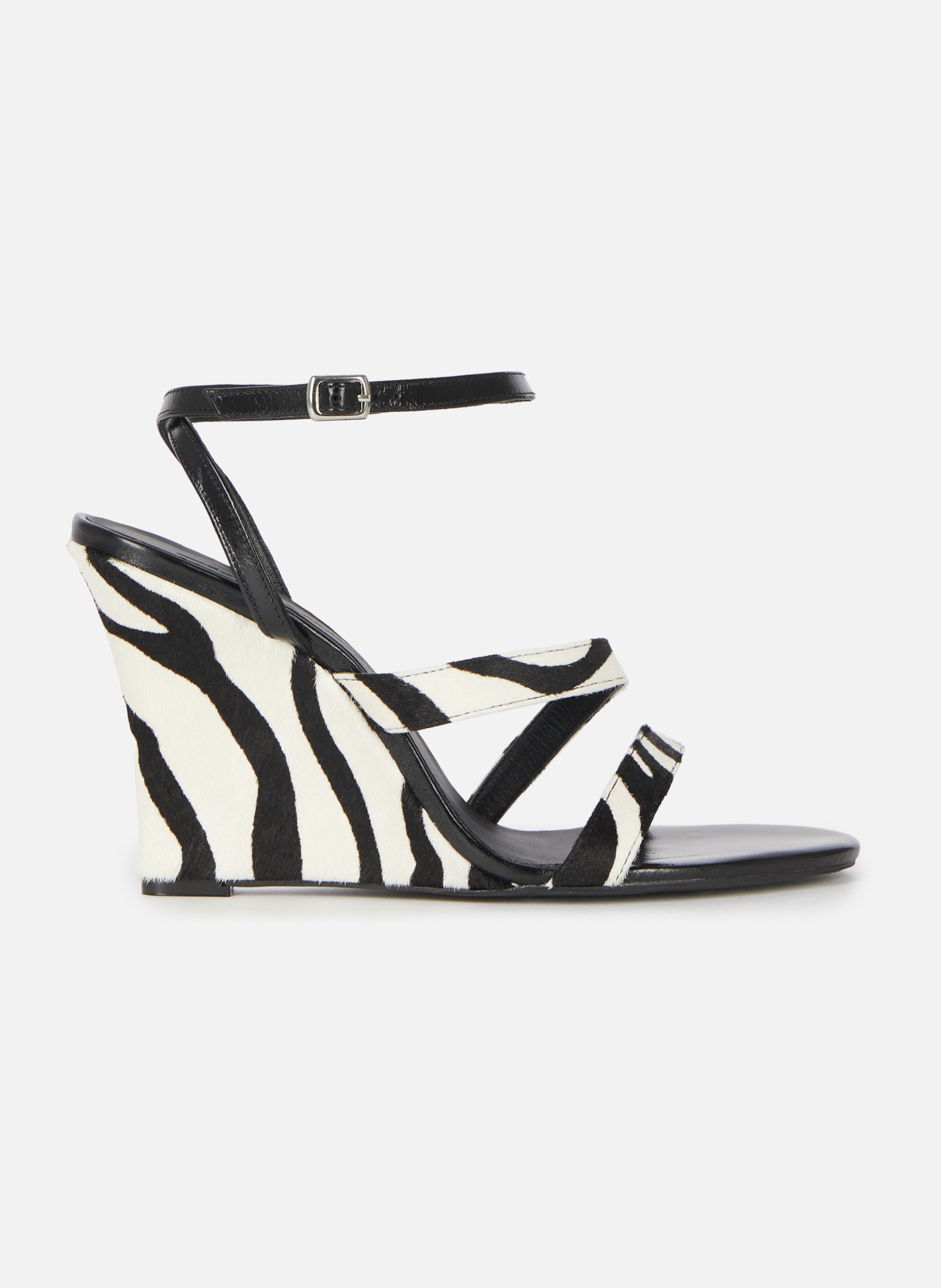 Sandales à talons compensés effet poulain THE KOOPLES Noir