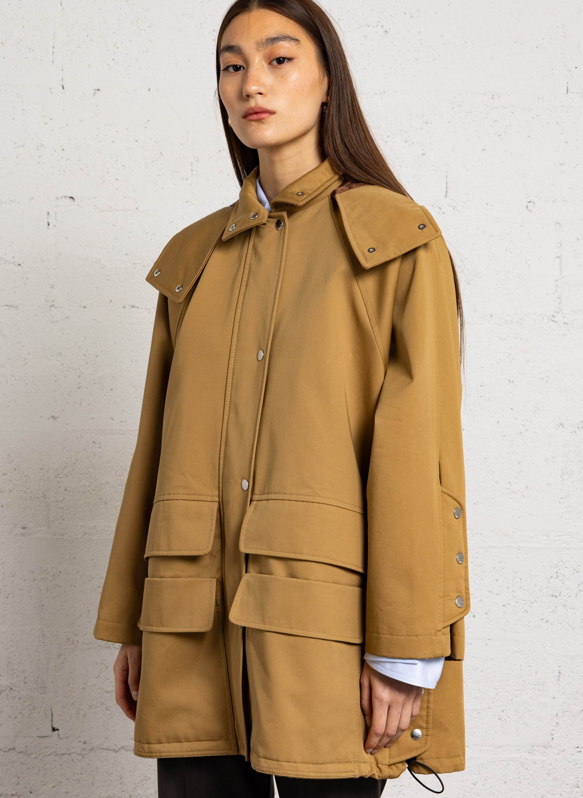 Jas met opstaande kraag en effen capuchon MARGAUX LONNBERG Beige