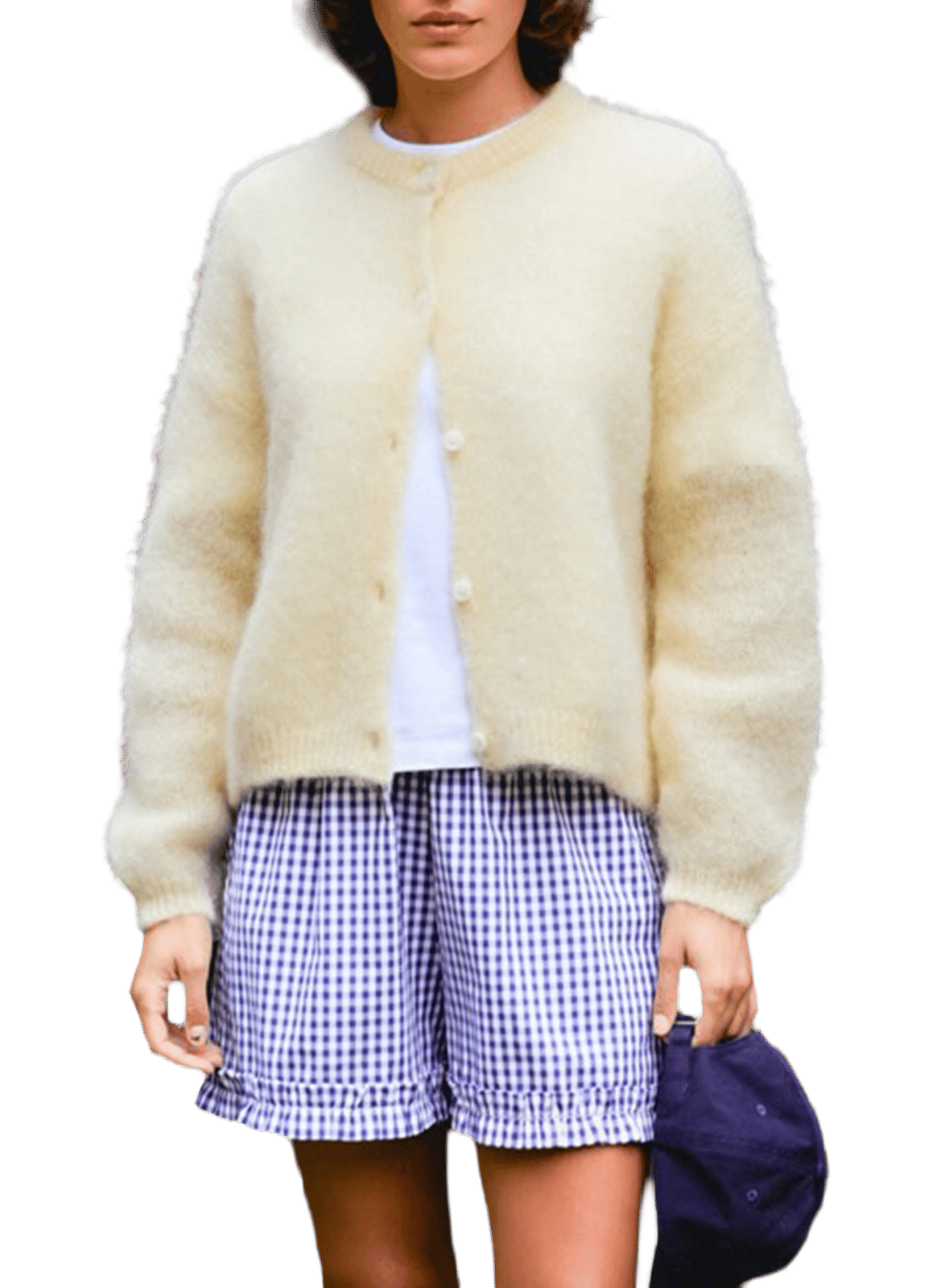 Gilet ample col rond en mohair mélangé | Jaune SURPRISE Femme
