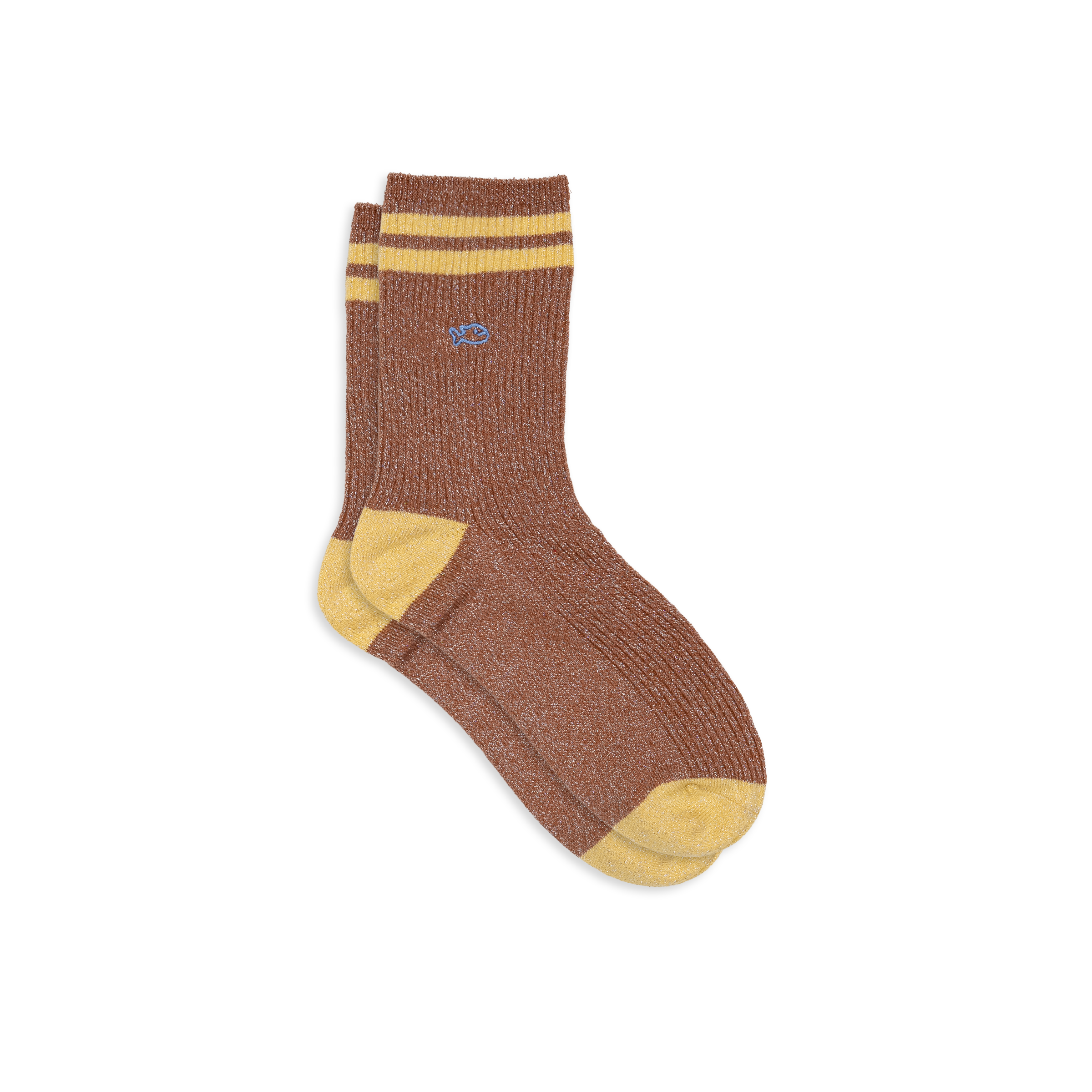 Combed Cotton Vintage Socks  Marron clair