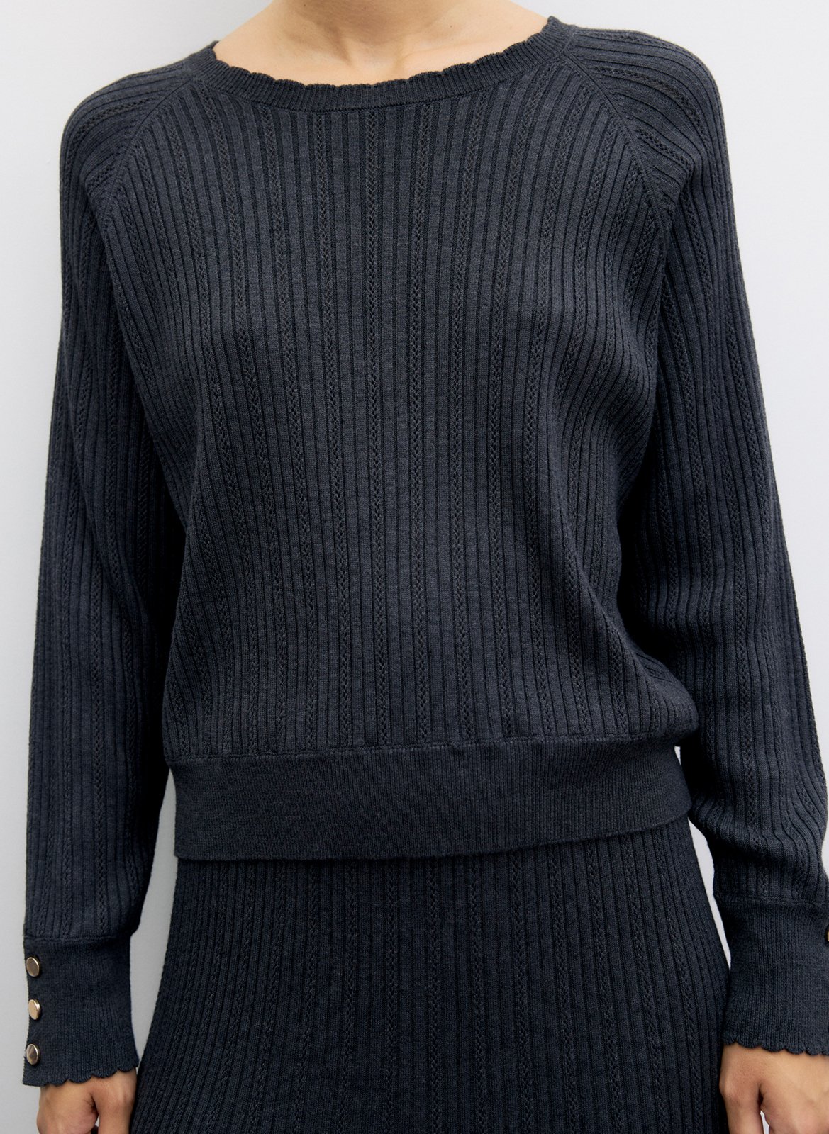 Pull droit col rond en laine mélangée GERARD DAREL Gris