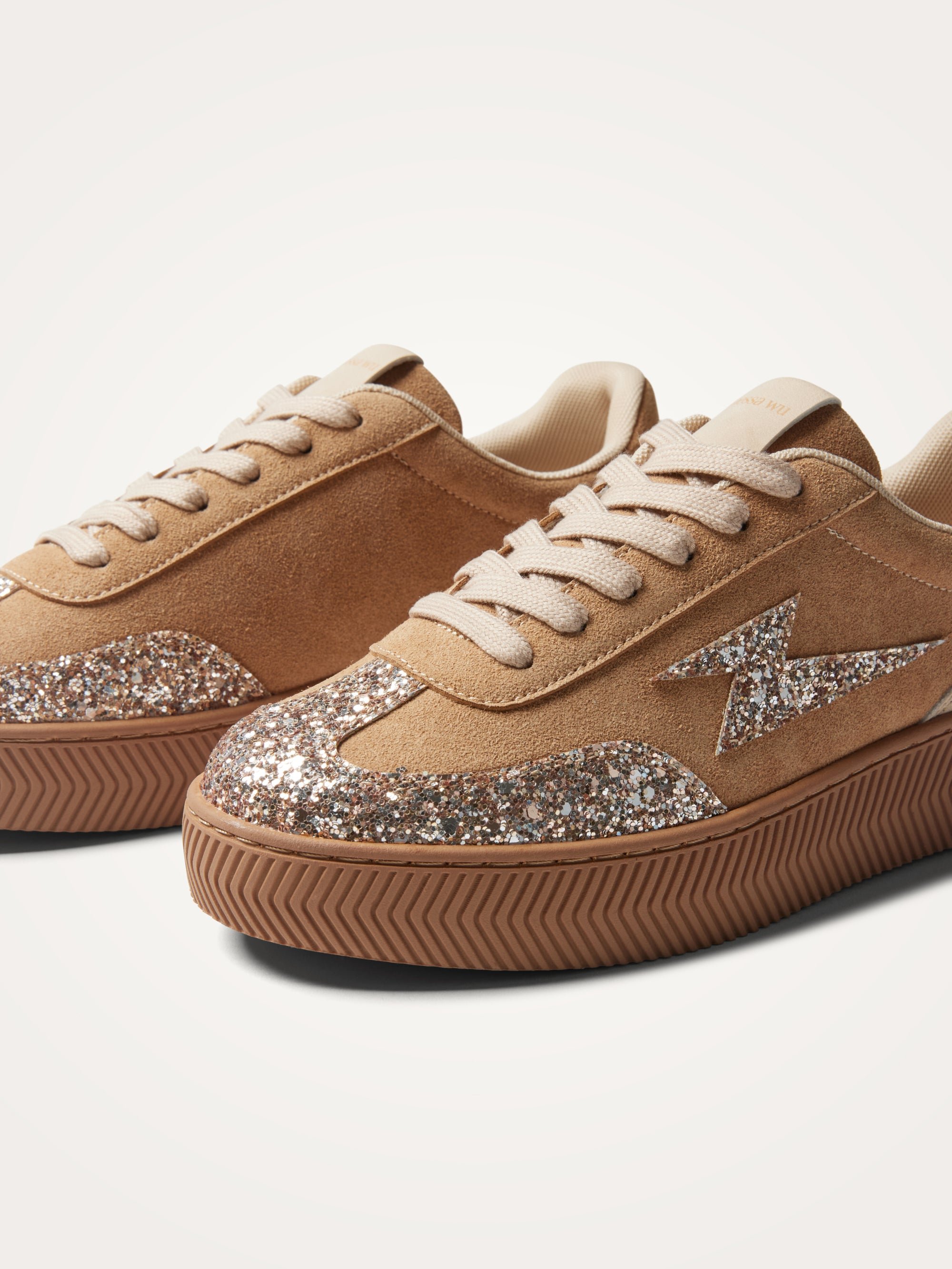 Low-top glitter sneakers VANESSA WU Beige