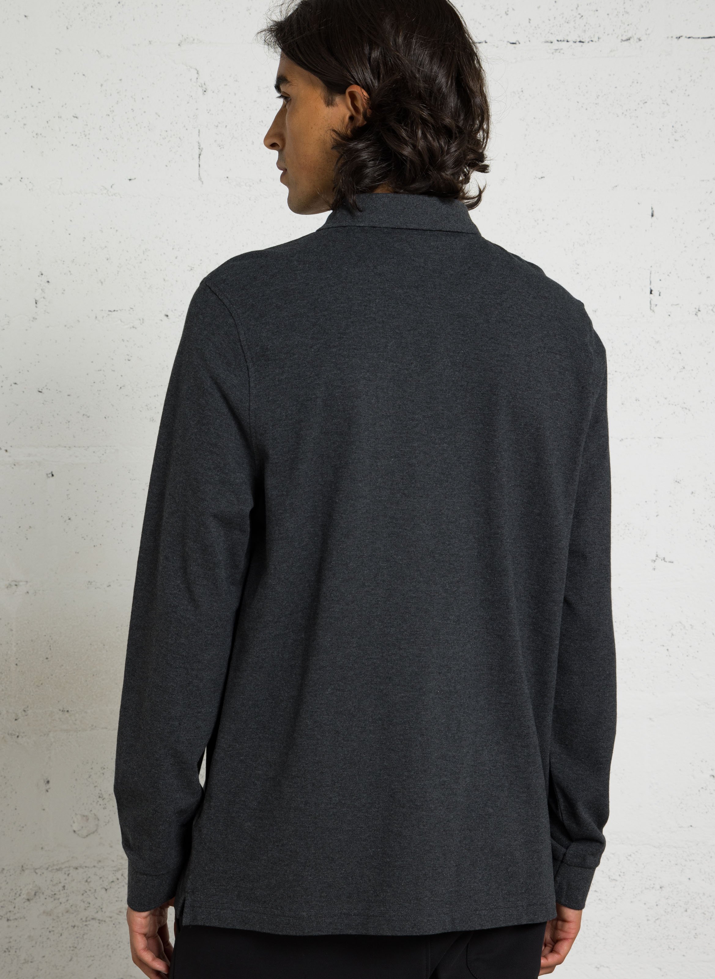 Polo manches longues en coton  FARAH Noir
