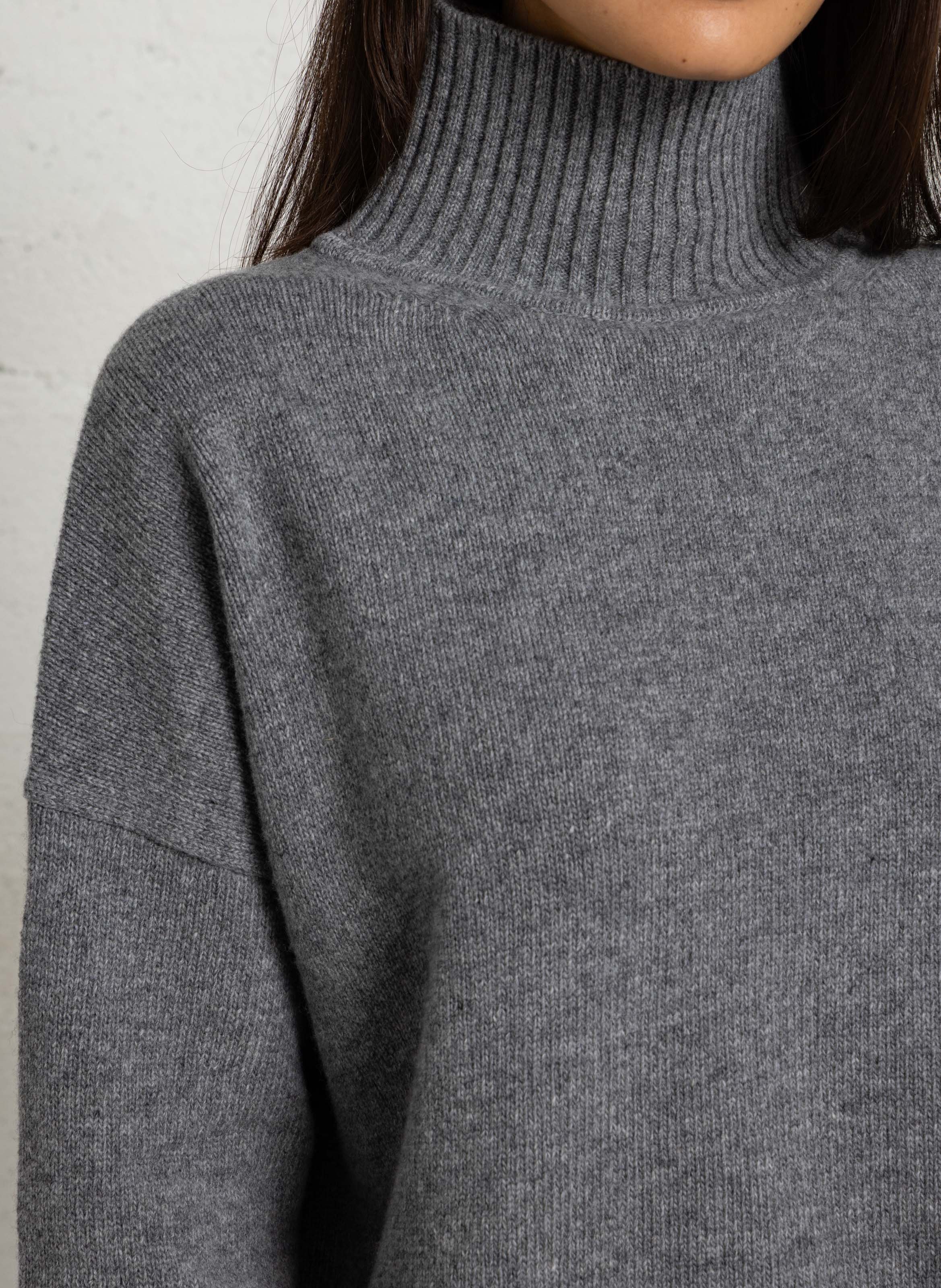 Loose-fit wool sweater with high neck MAX MARA WEEK END Silver