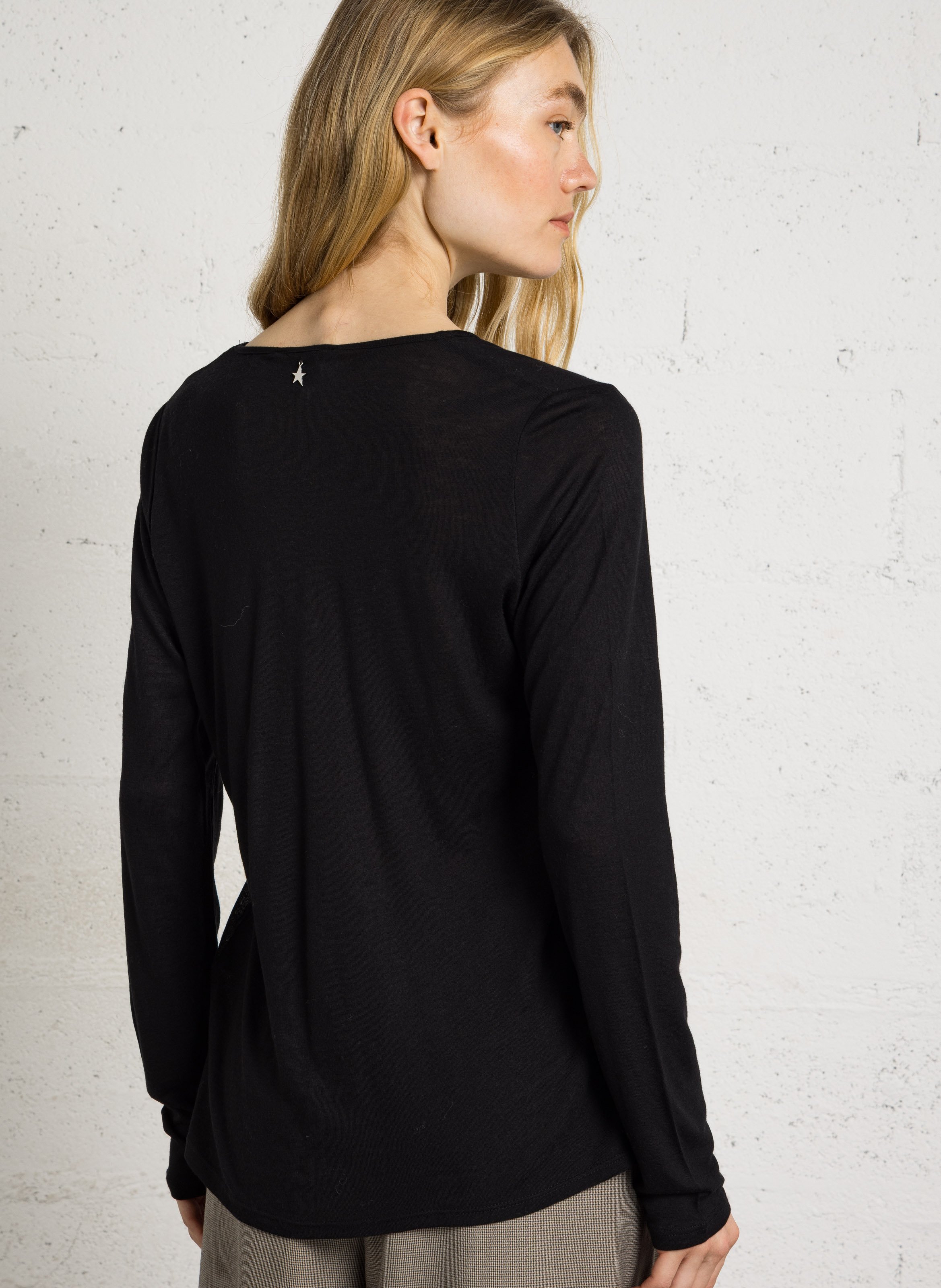 Pull ample col V  SUD EXPRESS Noir