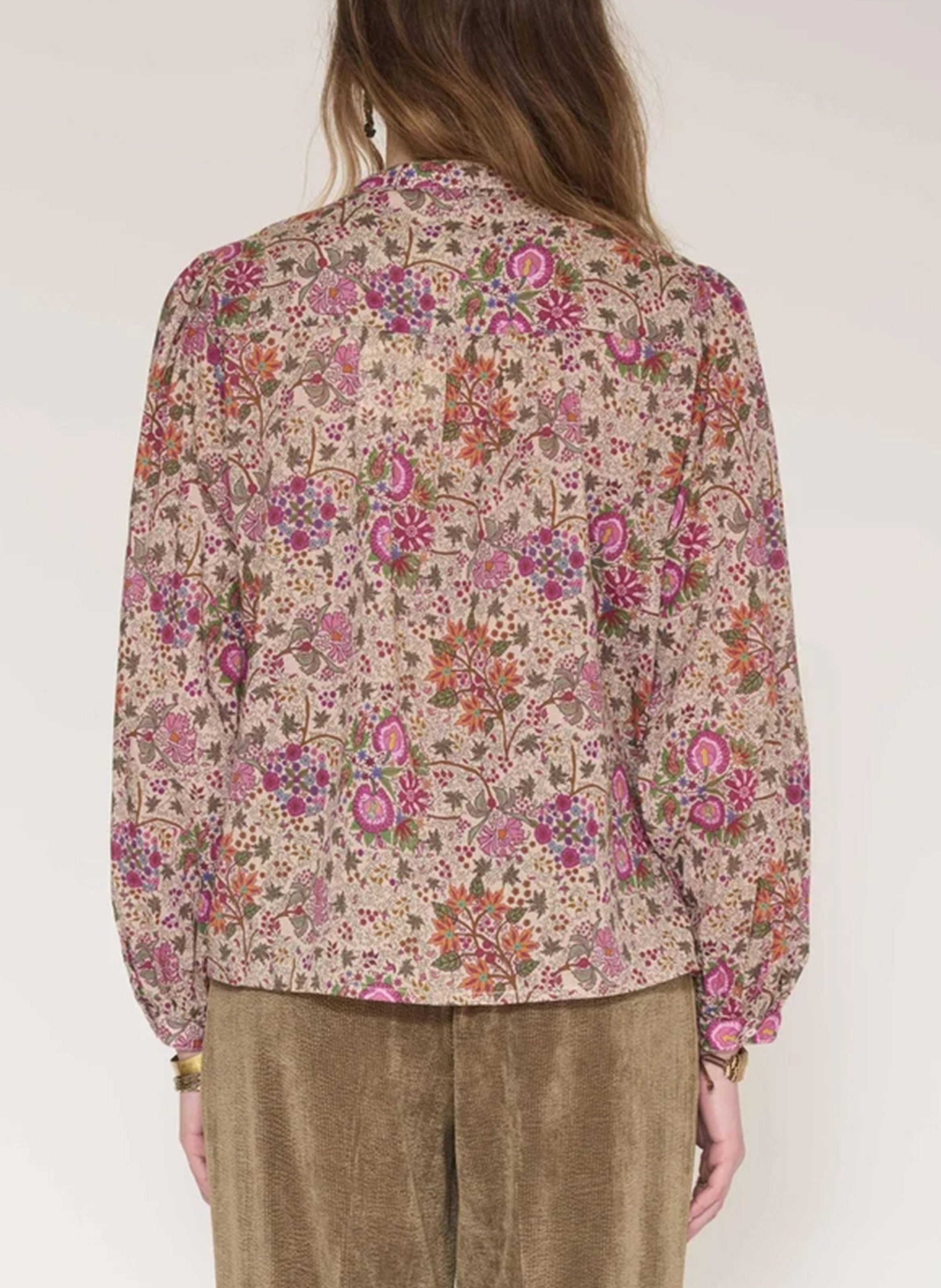 Katoenen blouse met ronde hals MKT Roze
