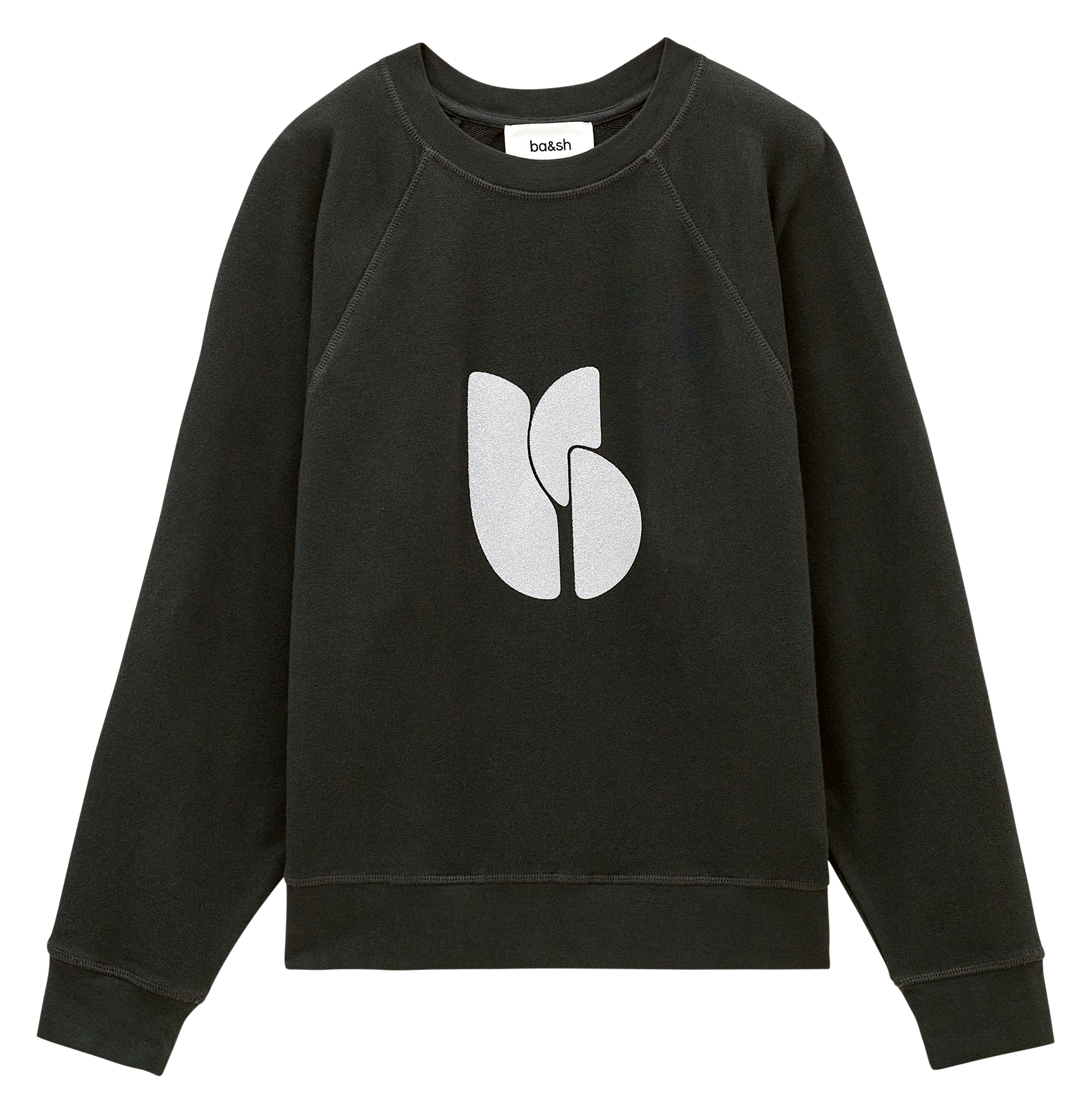 Large logo printed sweatshirt in cotton blend | Black BA&SH Women
