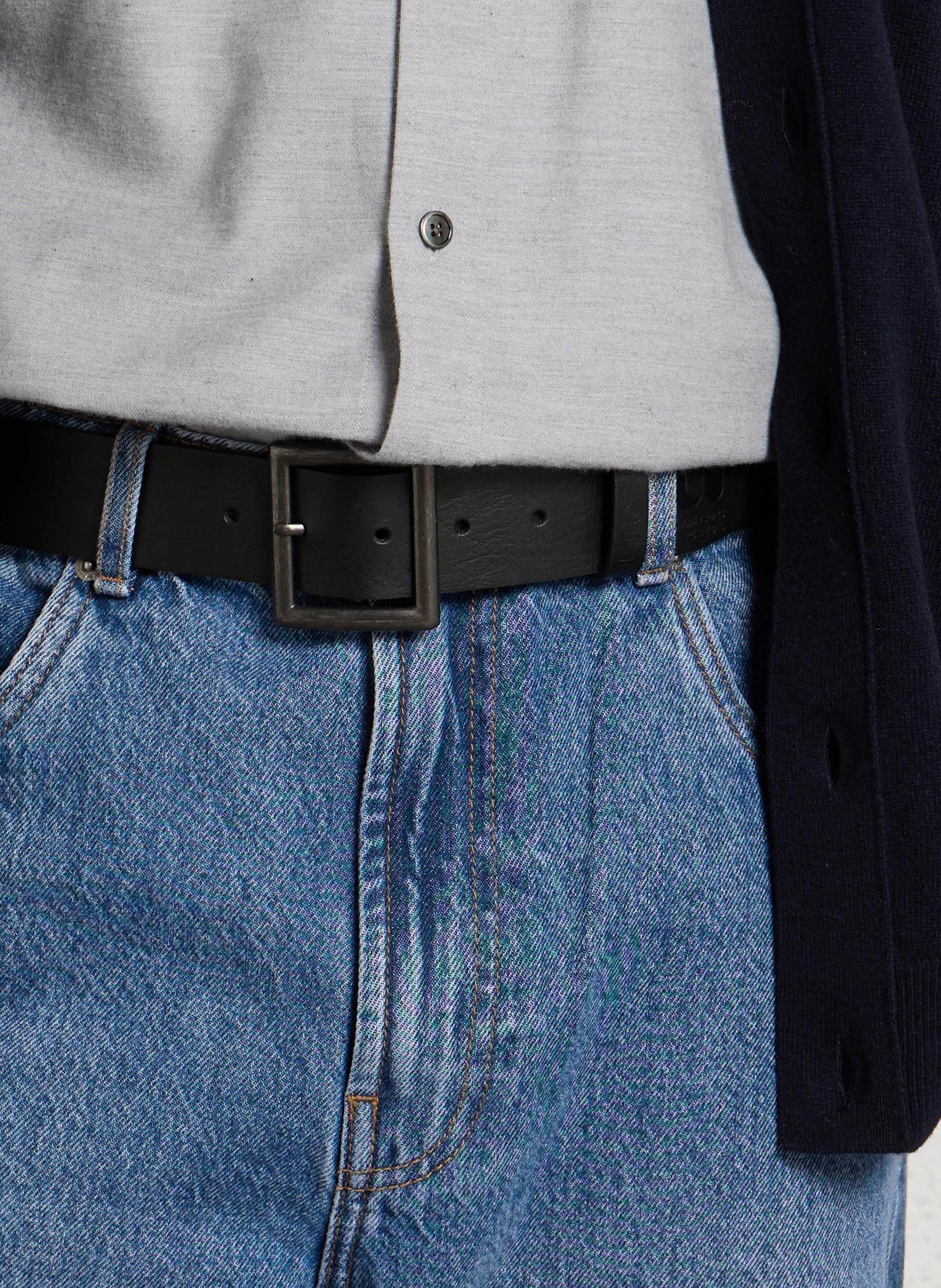 Leather belt LE TEMPS DES CERISES Black