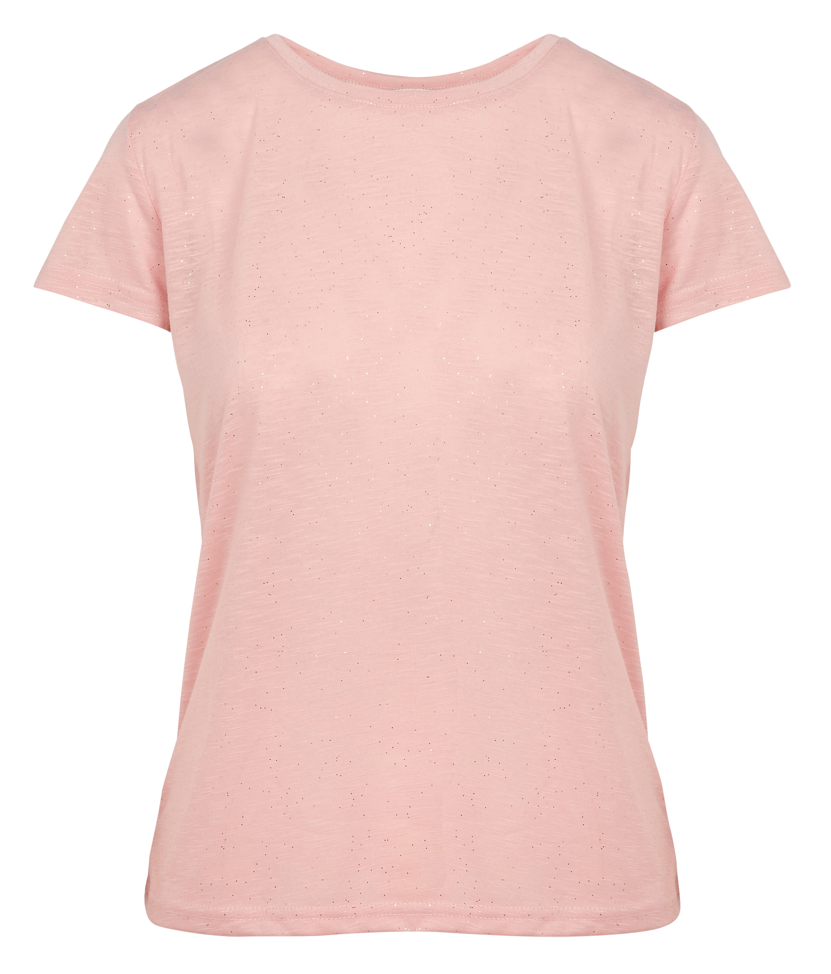 Rundhals-T-Shirt mit Pailletten Rosa
