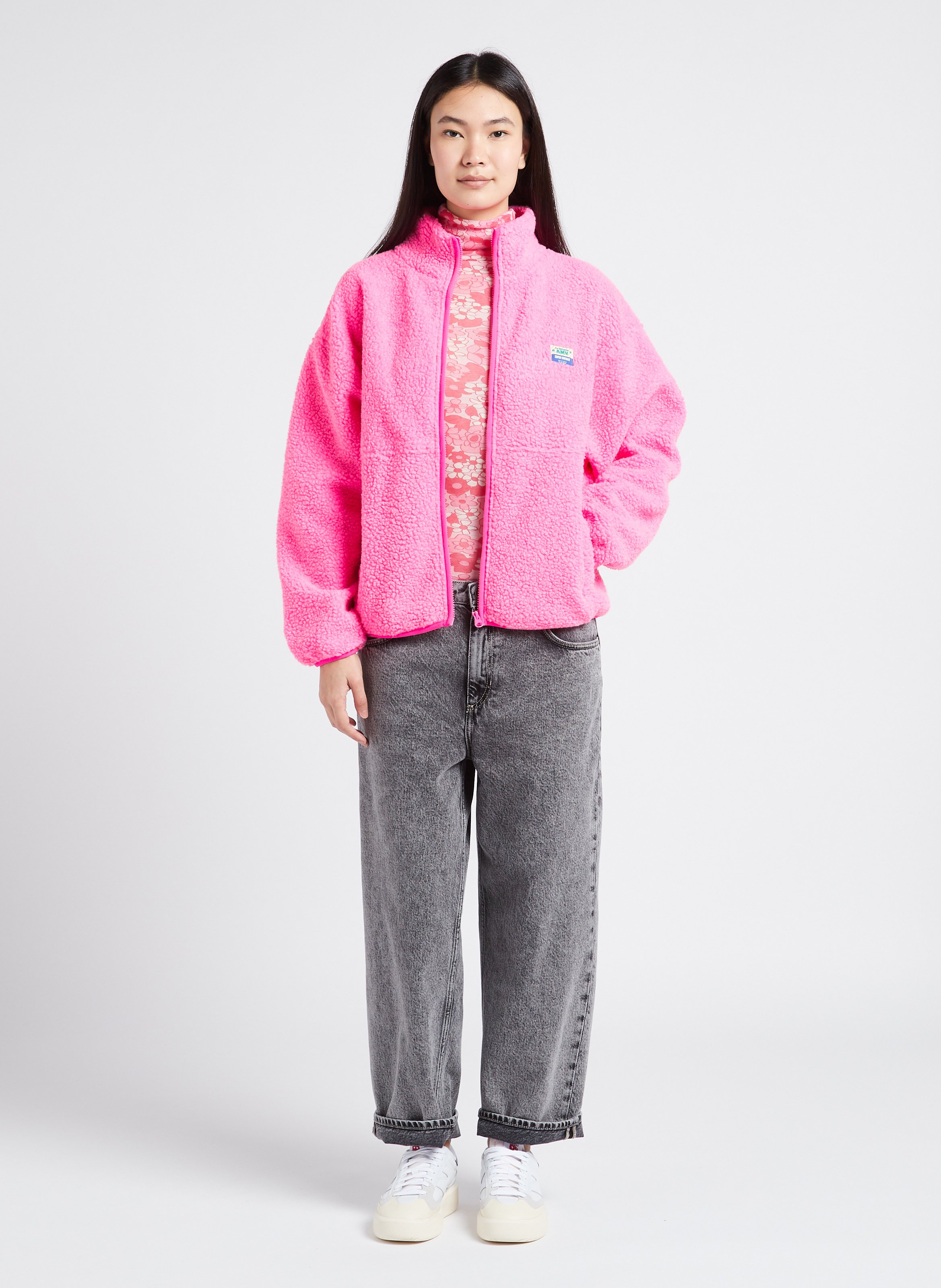 Fleecejacke mit Reißverschluss AMERICAN VINTAGE Rosa