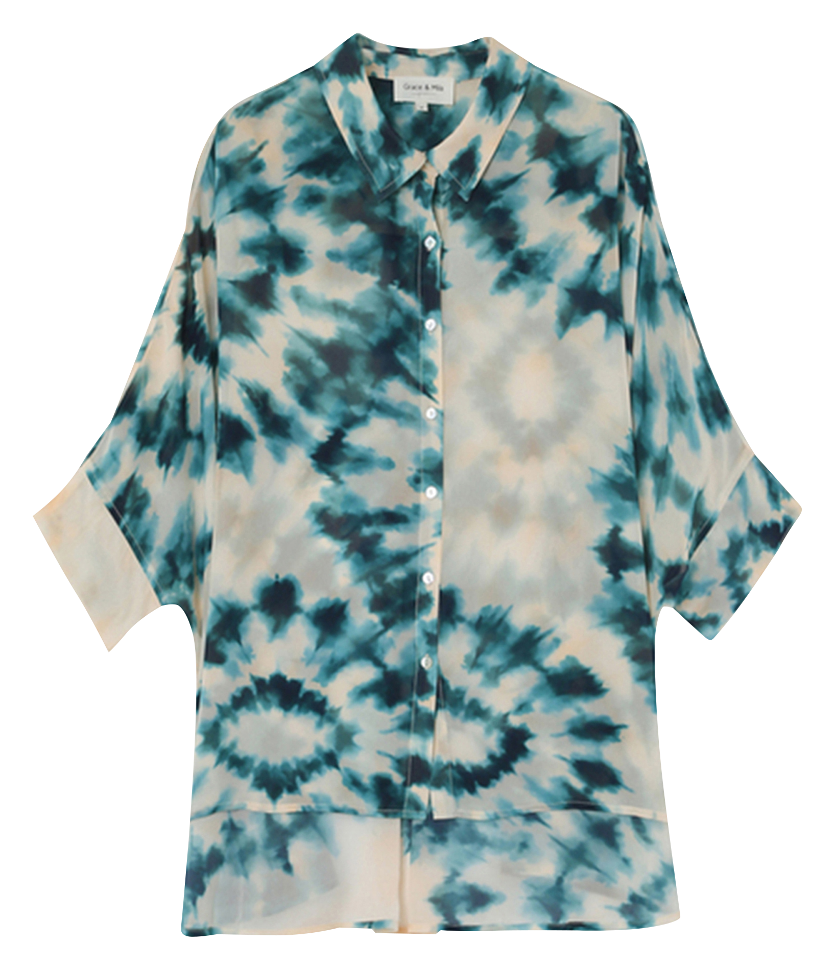 Chemise fluide col classique imprimée  GRACE ET MILA Vert