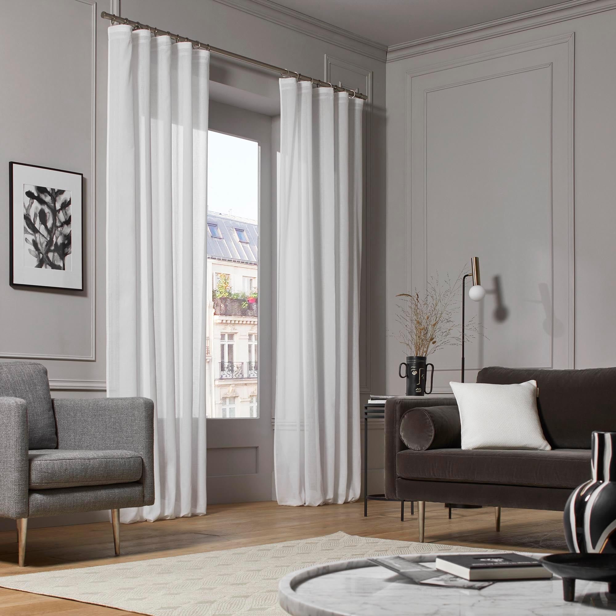 KEA - Cotton net curtain with gathering tape MADURA White