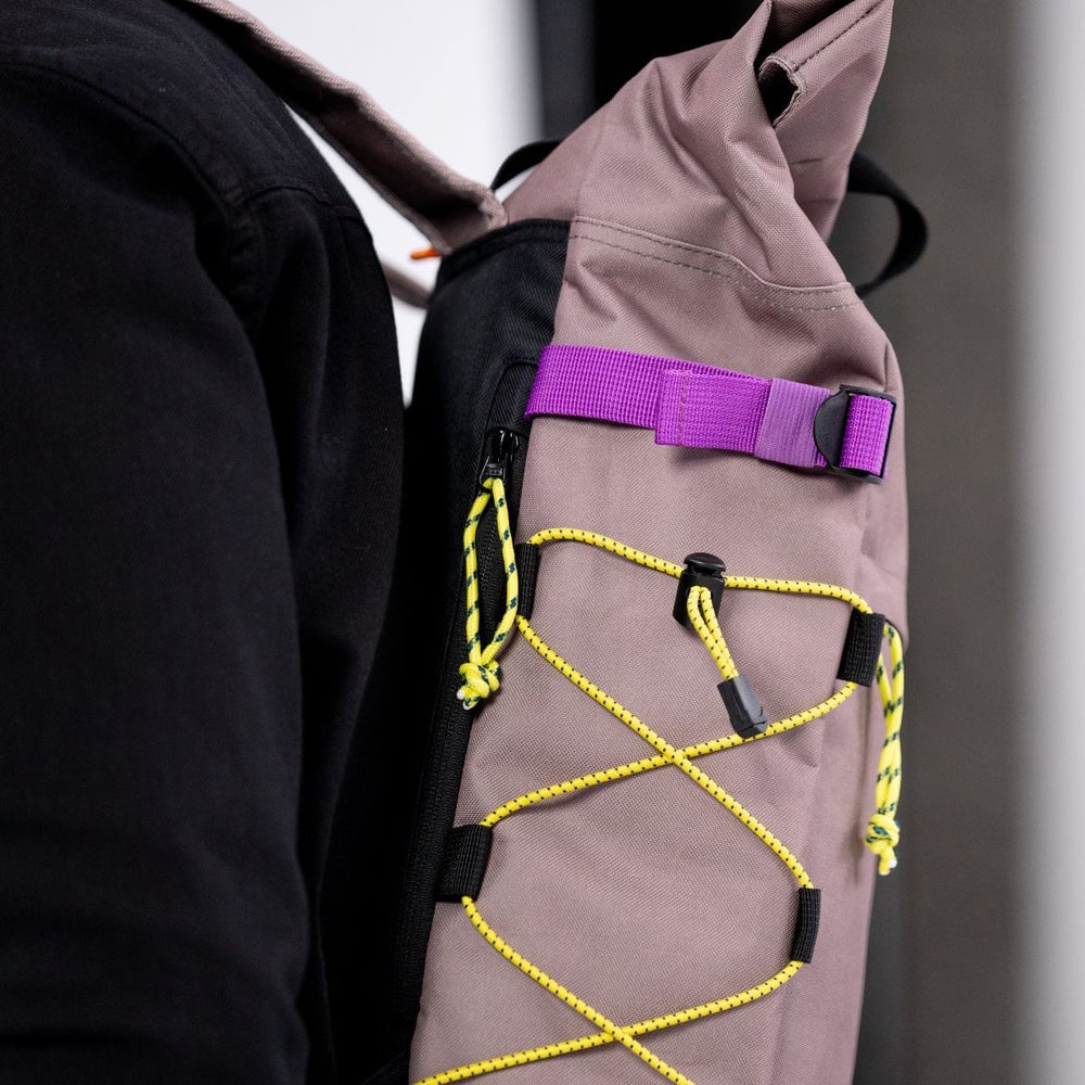 Recycled polyester rolltop backpack BILLYBELT Brown