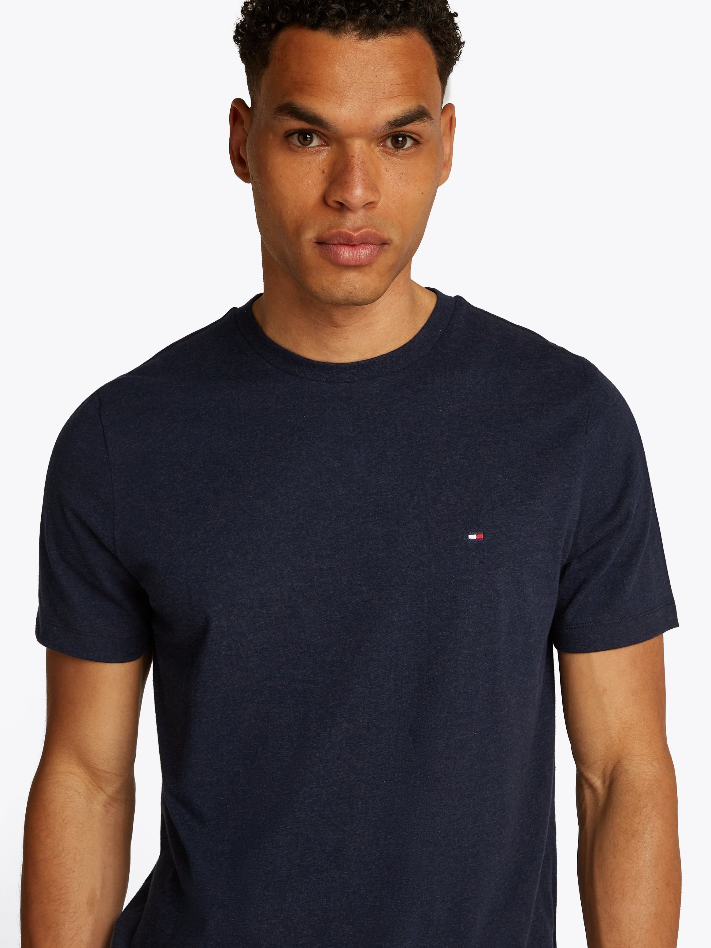 Mottled cotton T-shirt TOMMY HILFIGER Blue