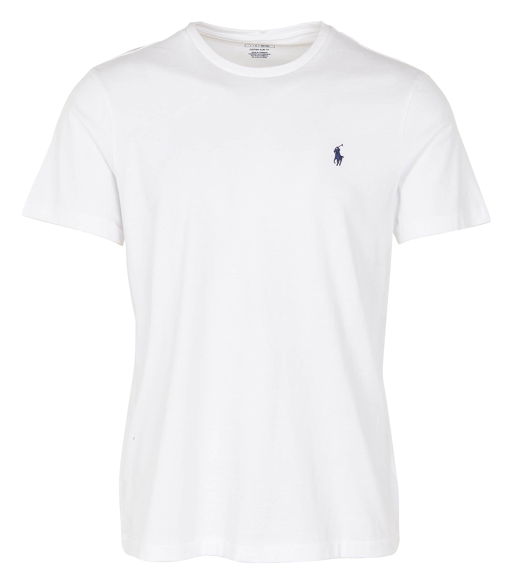 Tee-shirt col rond slim-fit en coton POLO RALPH LAUREN Blanc