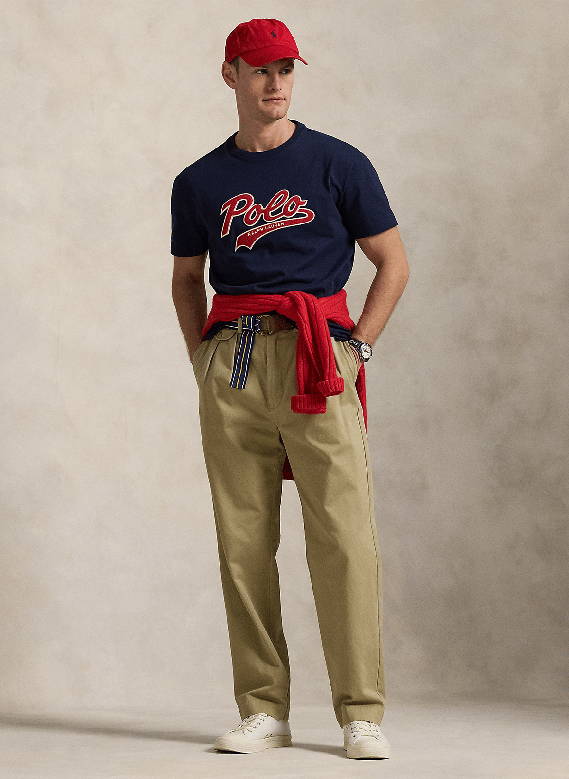 Tee-shirt col rond en coton POLO RALPH LAUREN Bleu