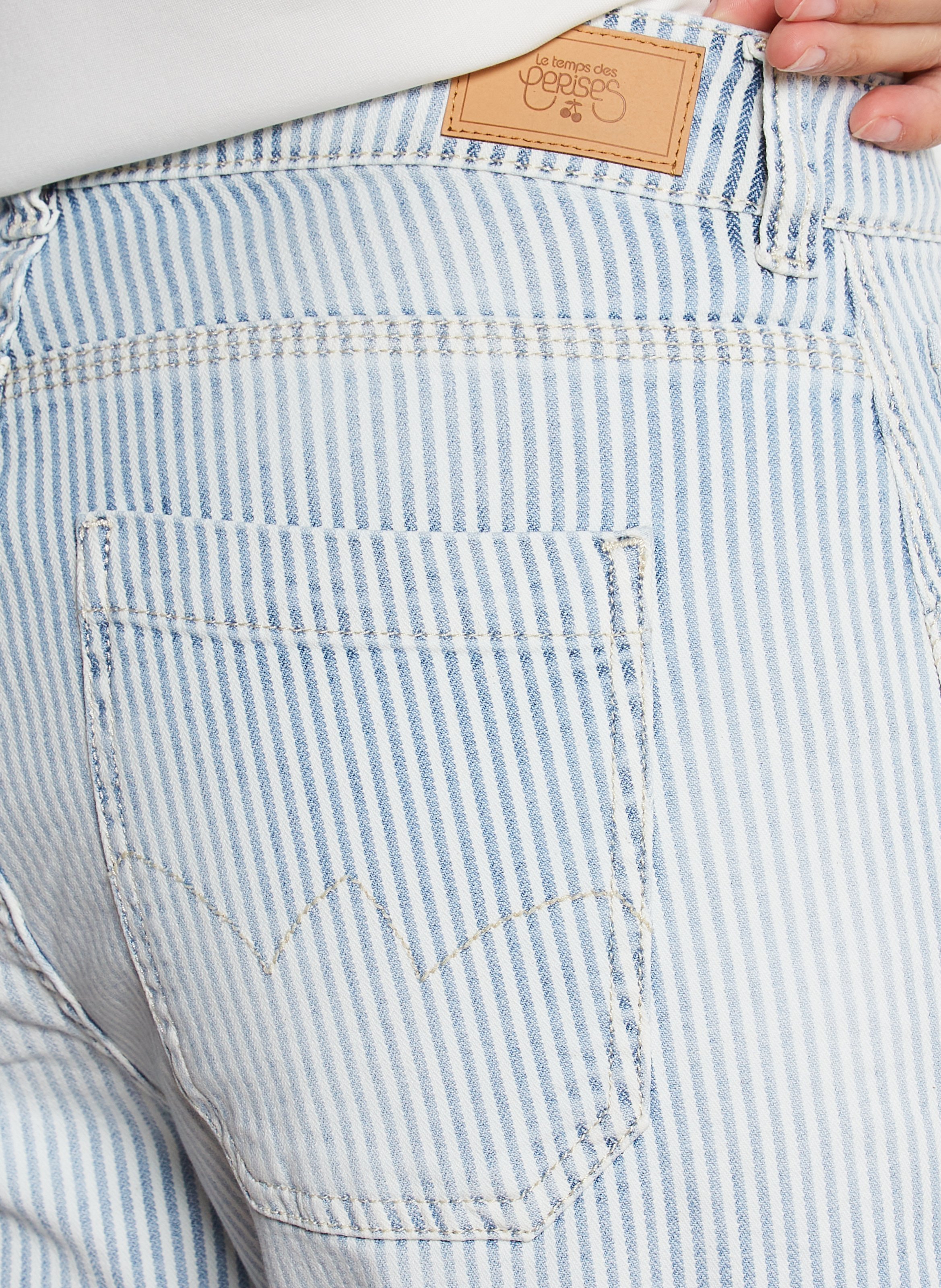 Striped straight-cut jeans LE TEMPS DES CERISES Blue