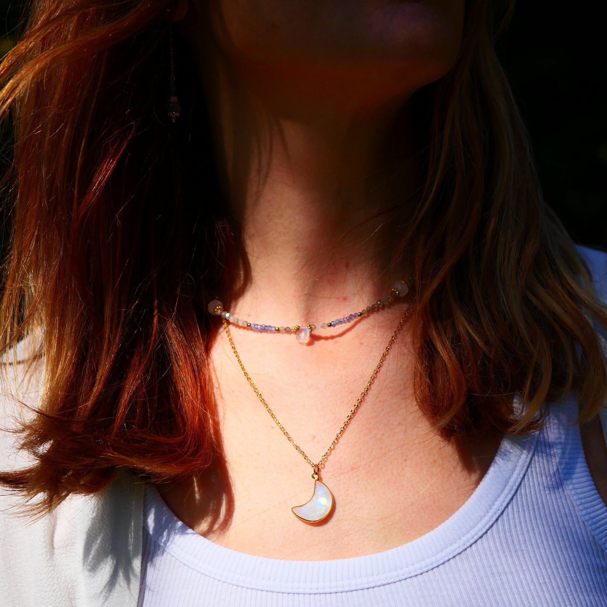 Labradorite necklace GINANDGER Grey