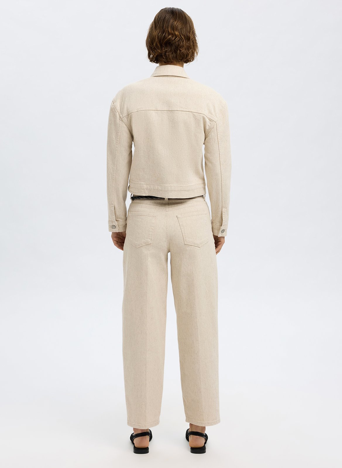 Veste col classique en coton bio SELECTED Beige