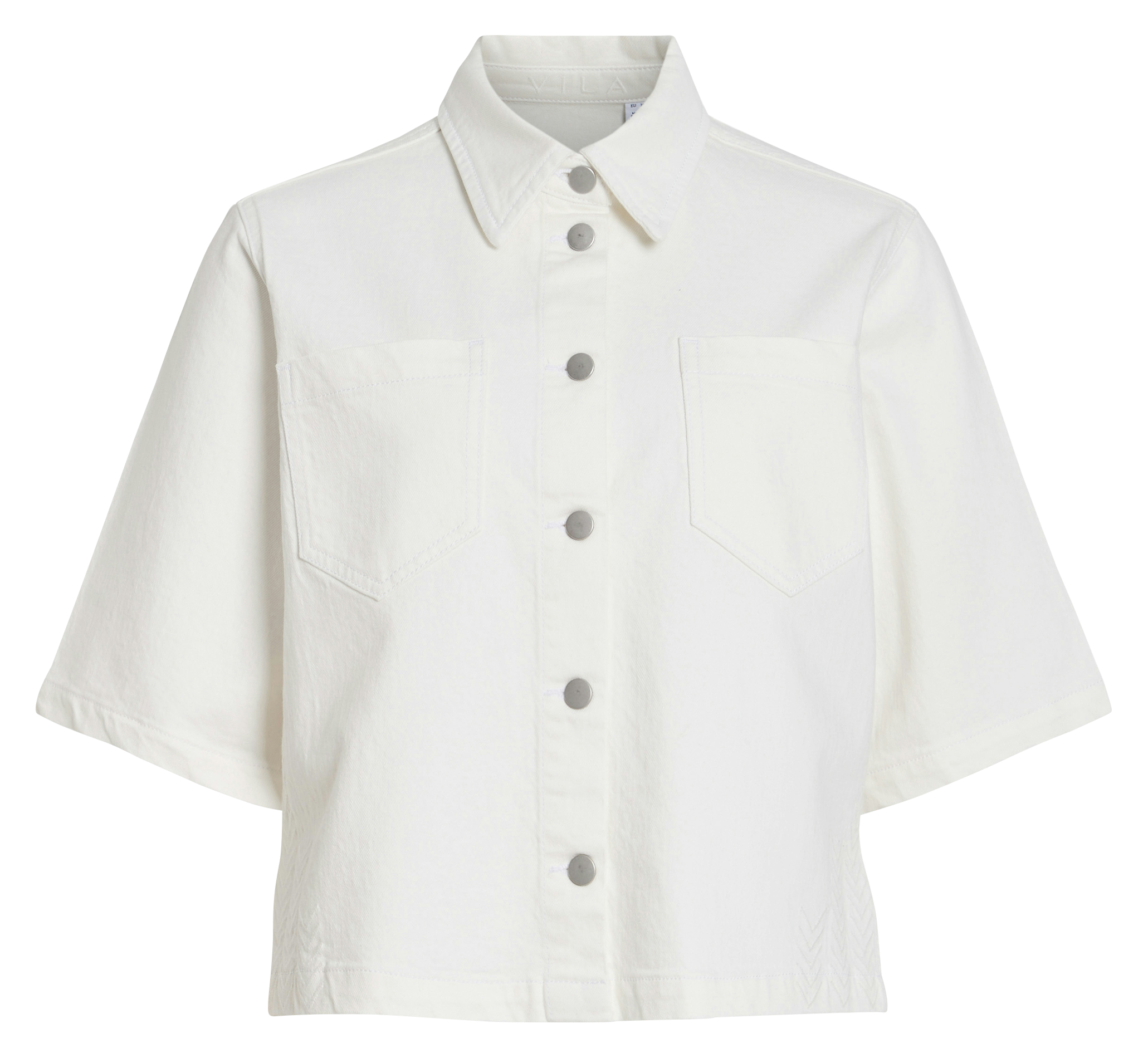 Straight-cut cotton-blend shirt VILA White