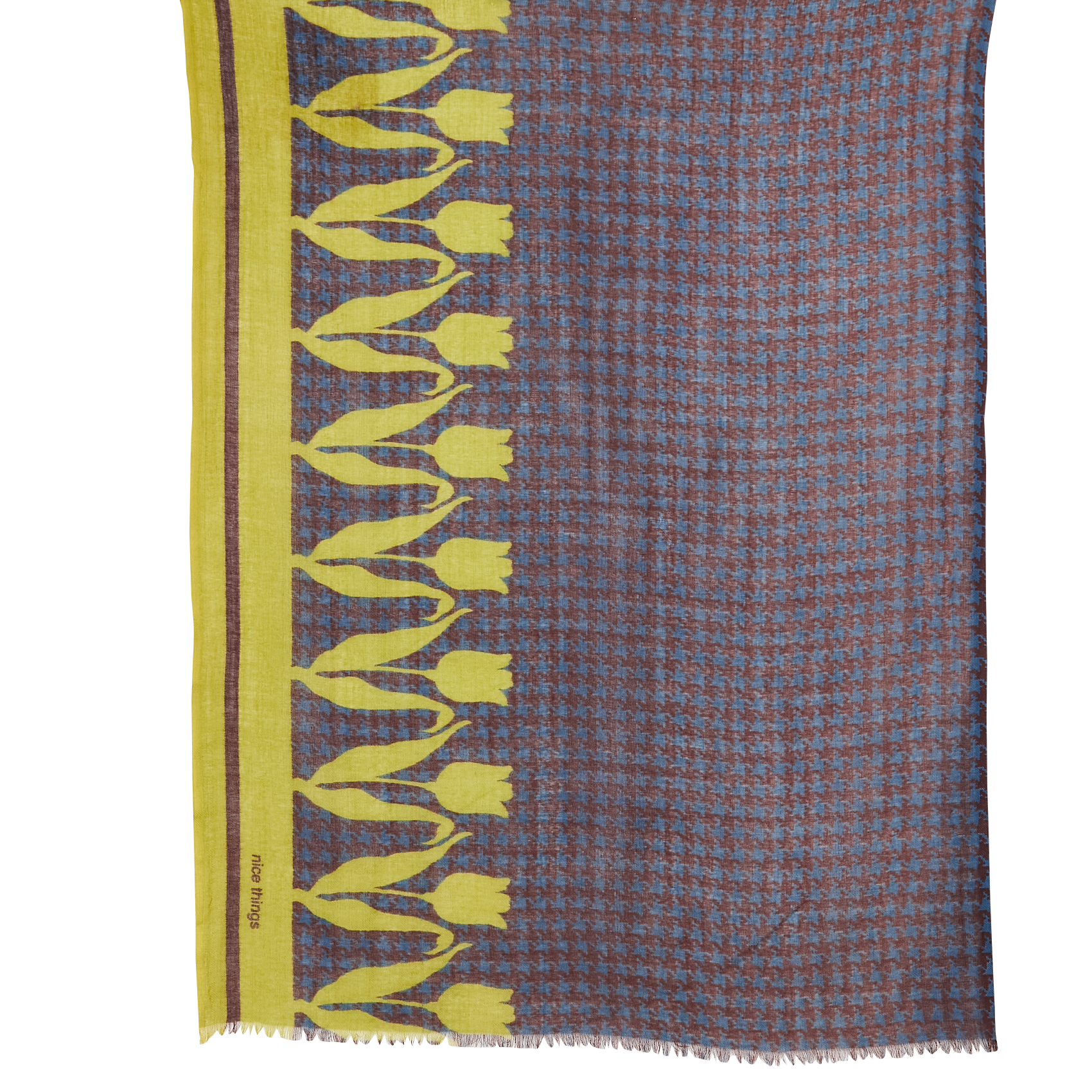 Foulard imprimé en laine NICE THINGS Jaune
