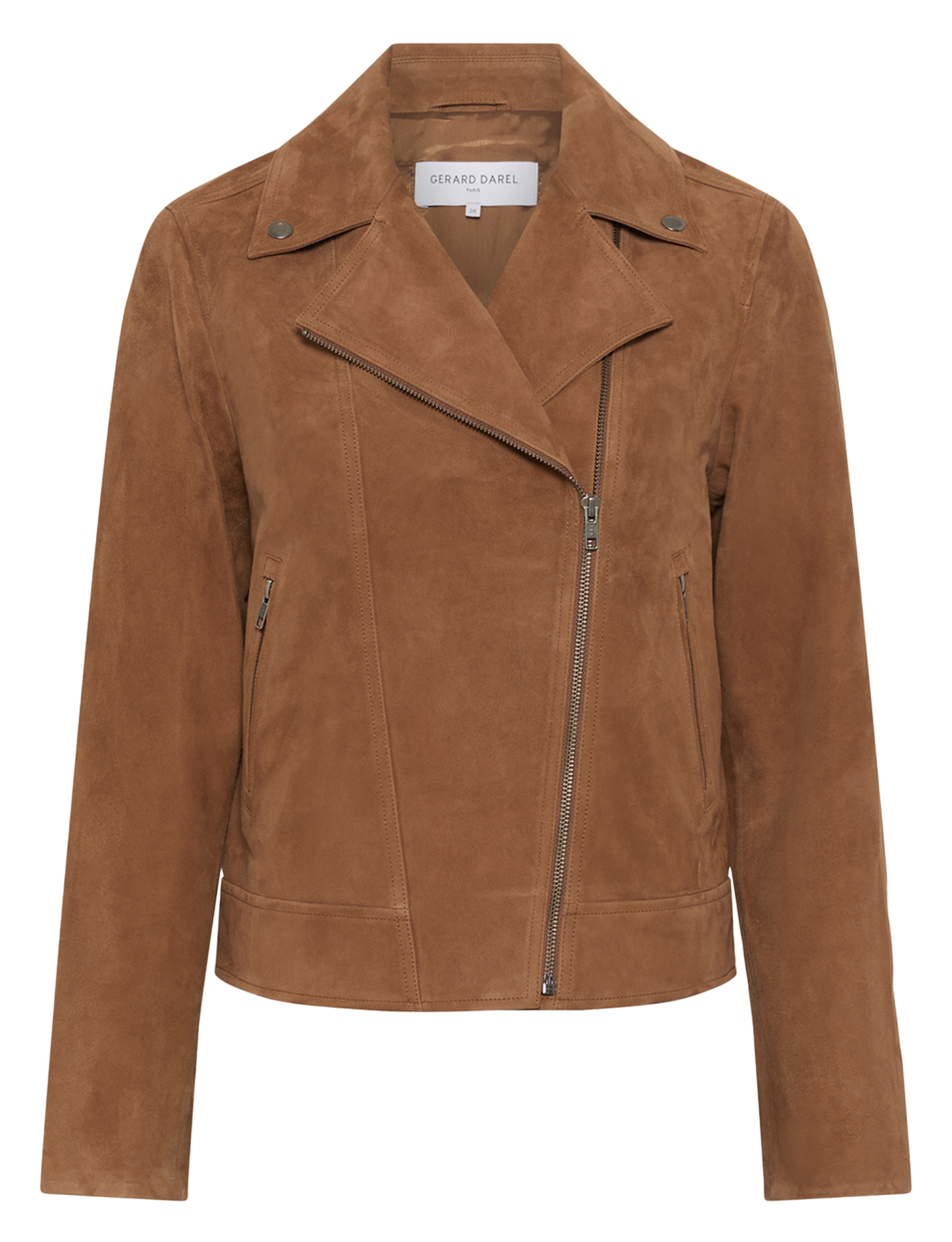 Leather jacket with tailored collar GERARD DAREL Brown
