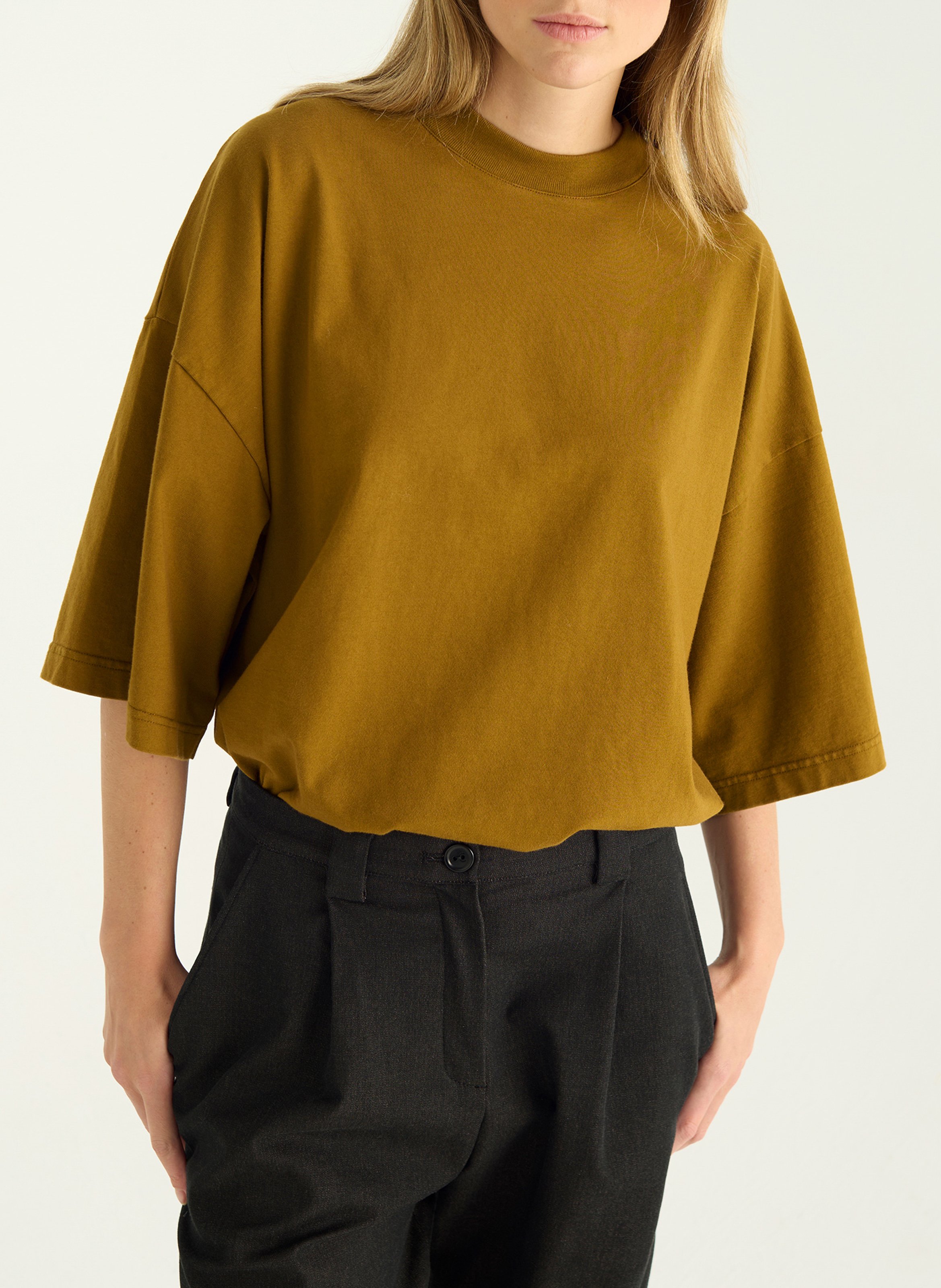 Oversized organic cotton T-shirt COTELAC Brown