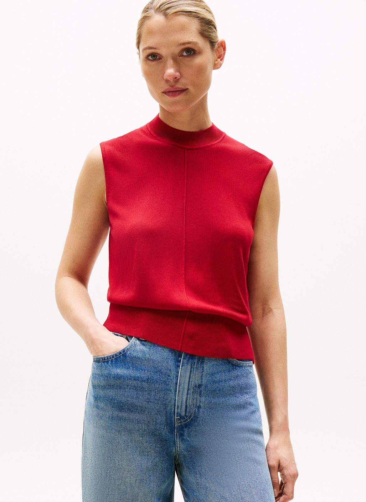 Pull col rond  TOMMY HILFIGER Rouge