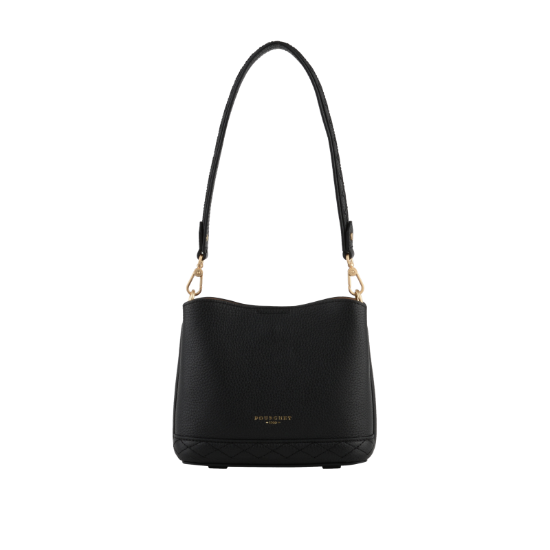 Satchel - cowhide leather POURCHET Black