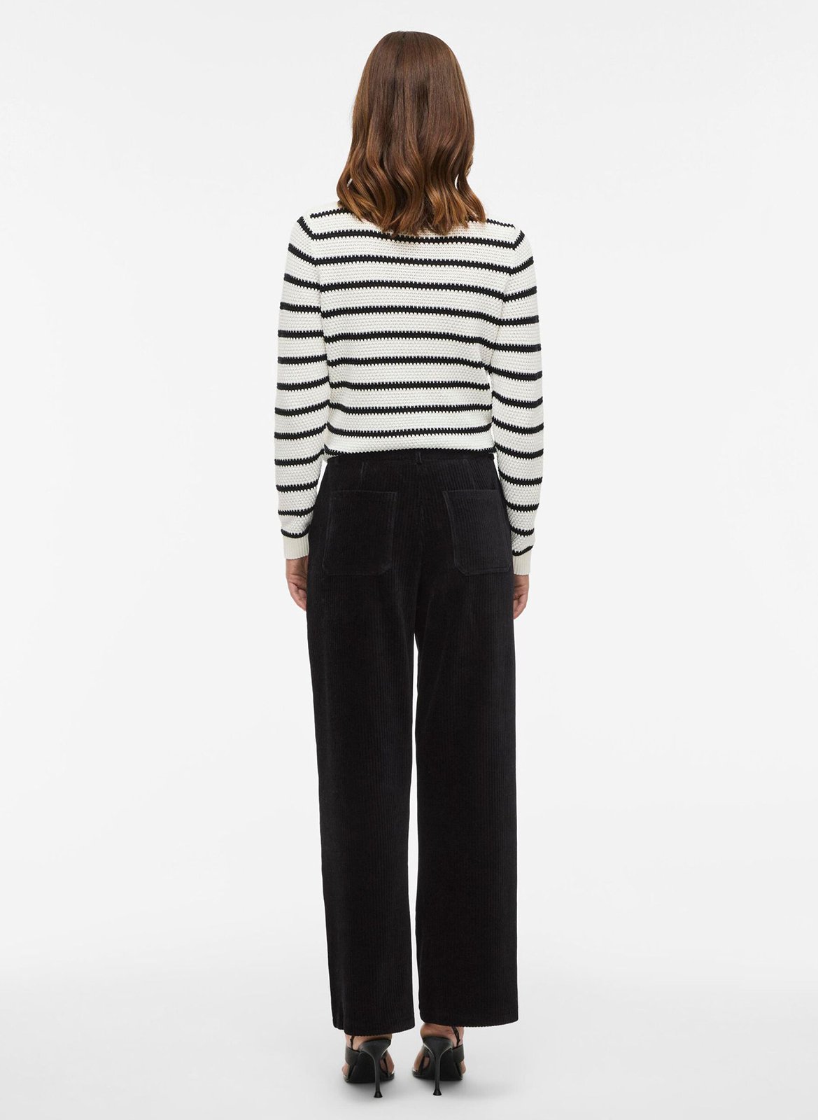 Pantalon large en coton mélangé VILA Noir