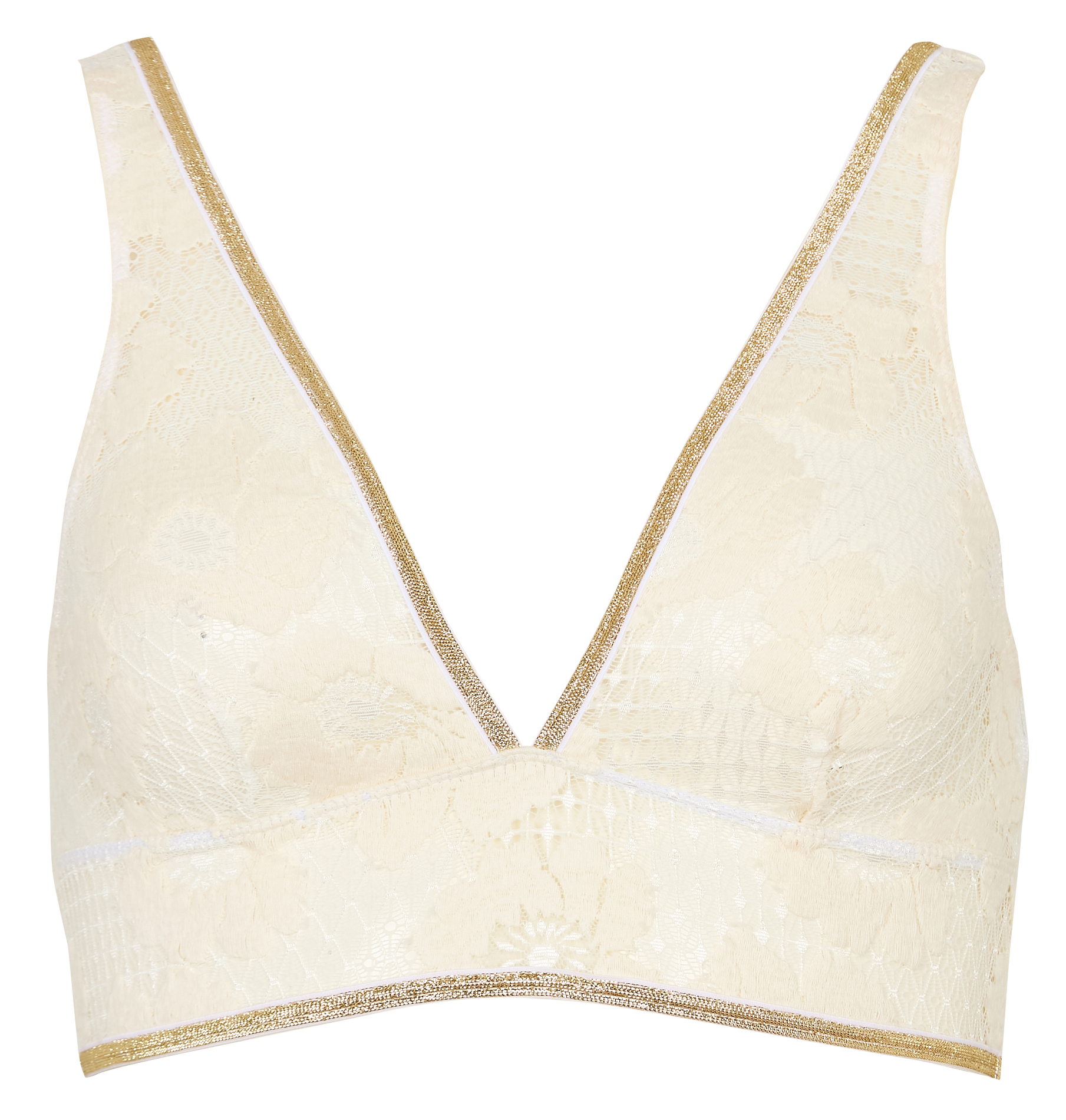 V-neck lace bralette LA NOUVELLE Beige
