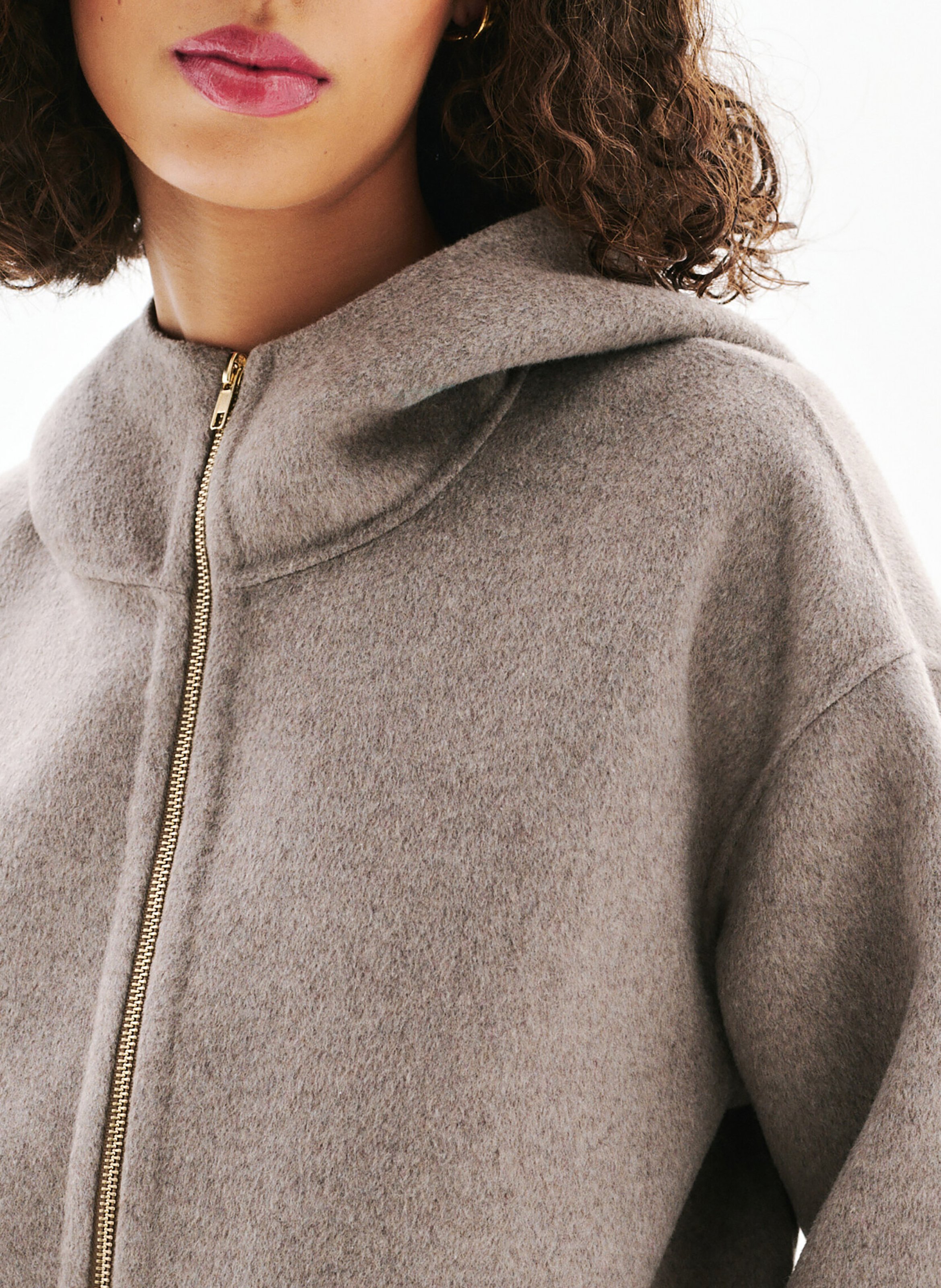 Sweat oversize à capuche CAROLL Marron