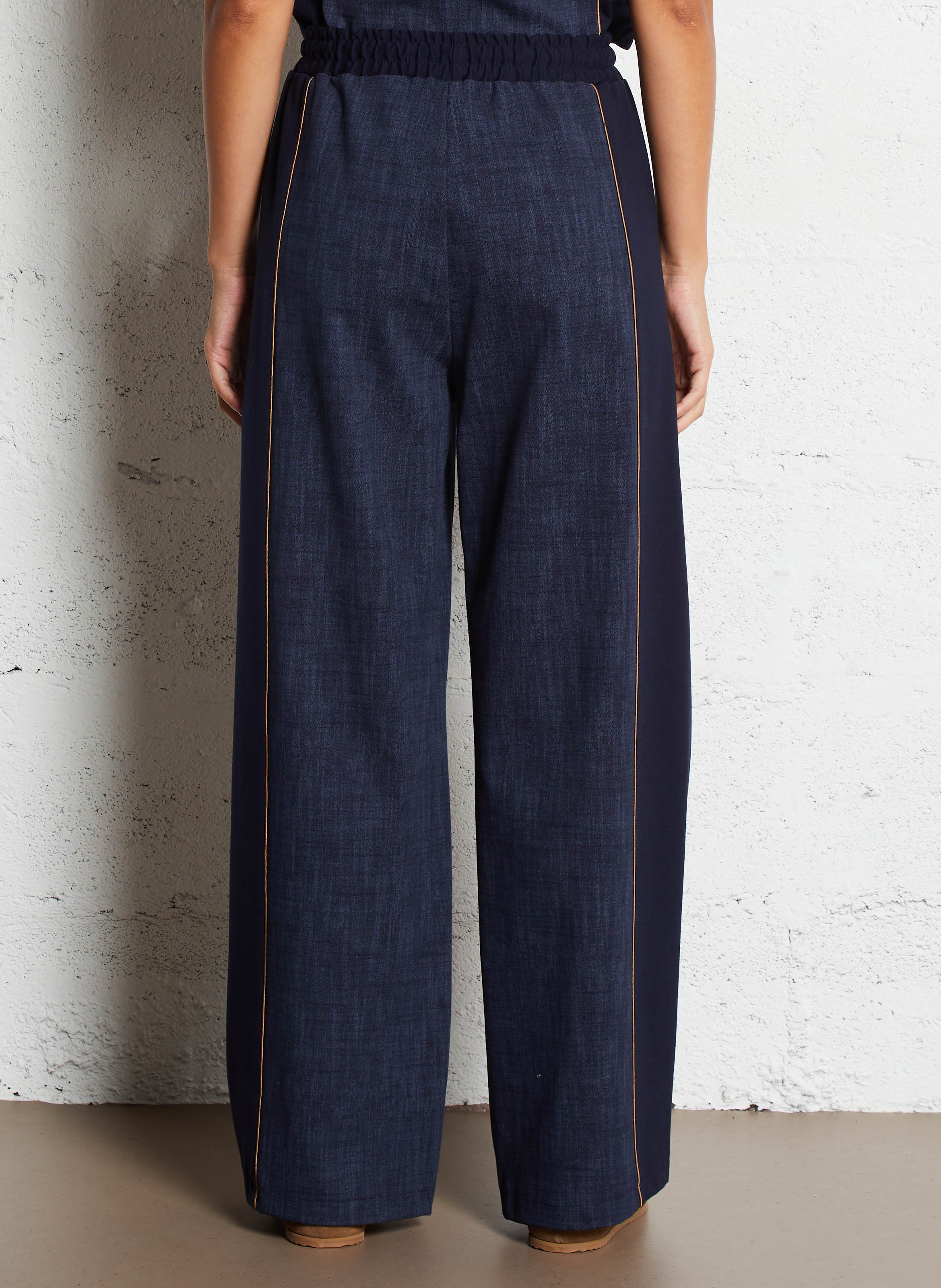 Pantalon fluide taille élastiquée bicolore IMPERIAL Bleu