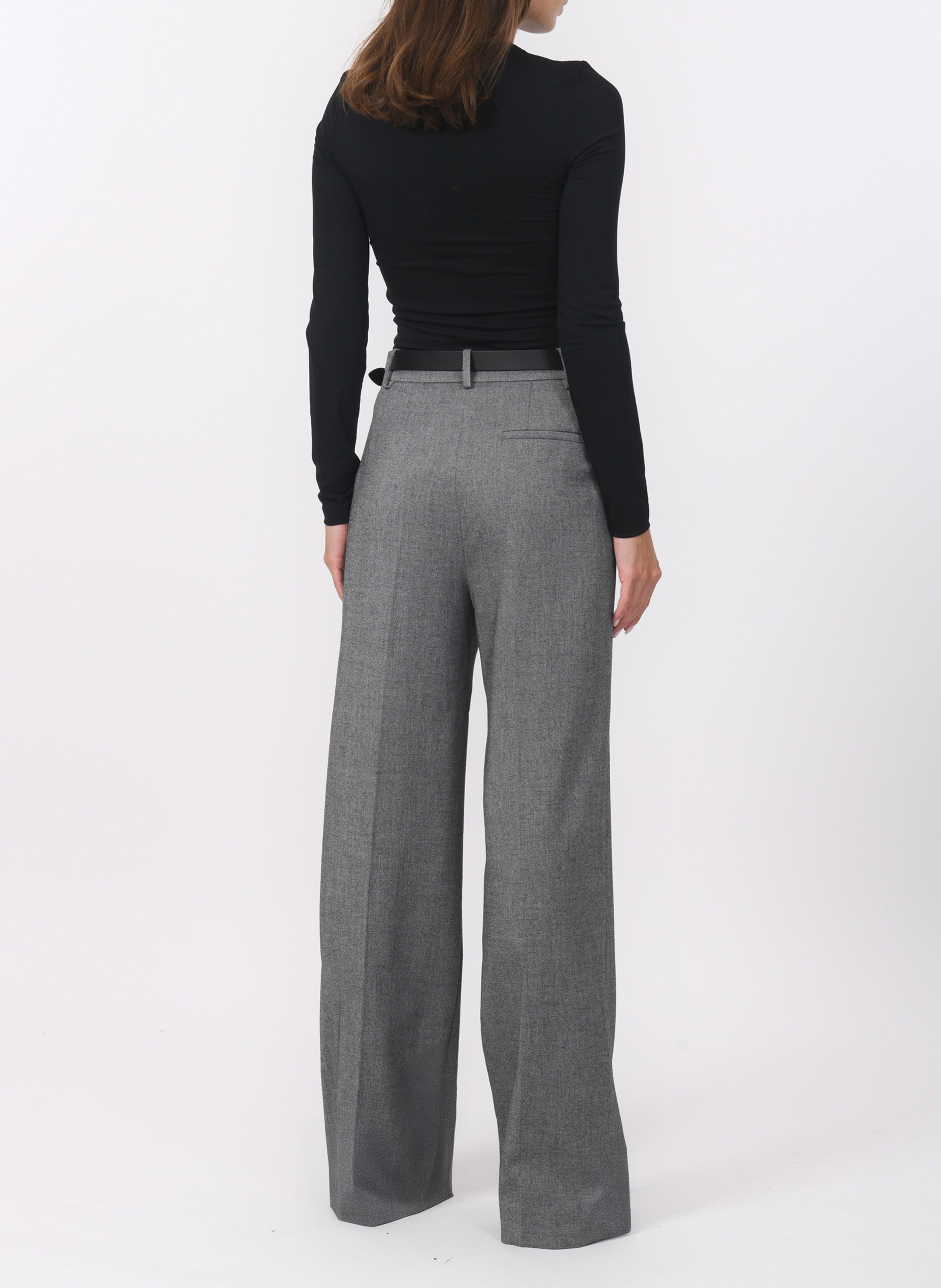 Pantalon large chiné à plis KOOKAI Gris