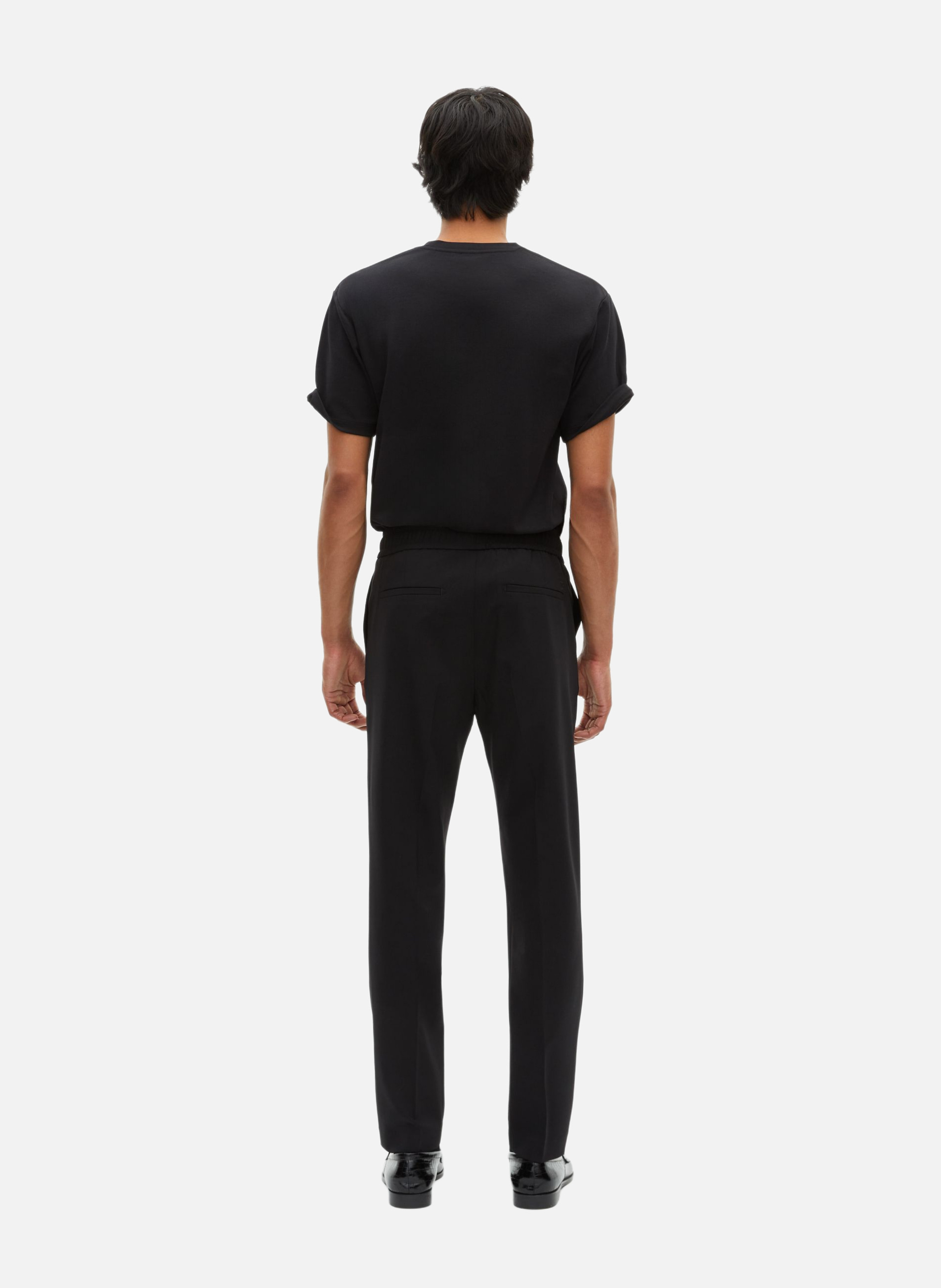 Elasticated straight wool trousers THE KOOPLES Black