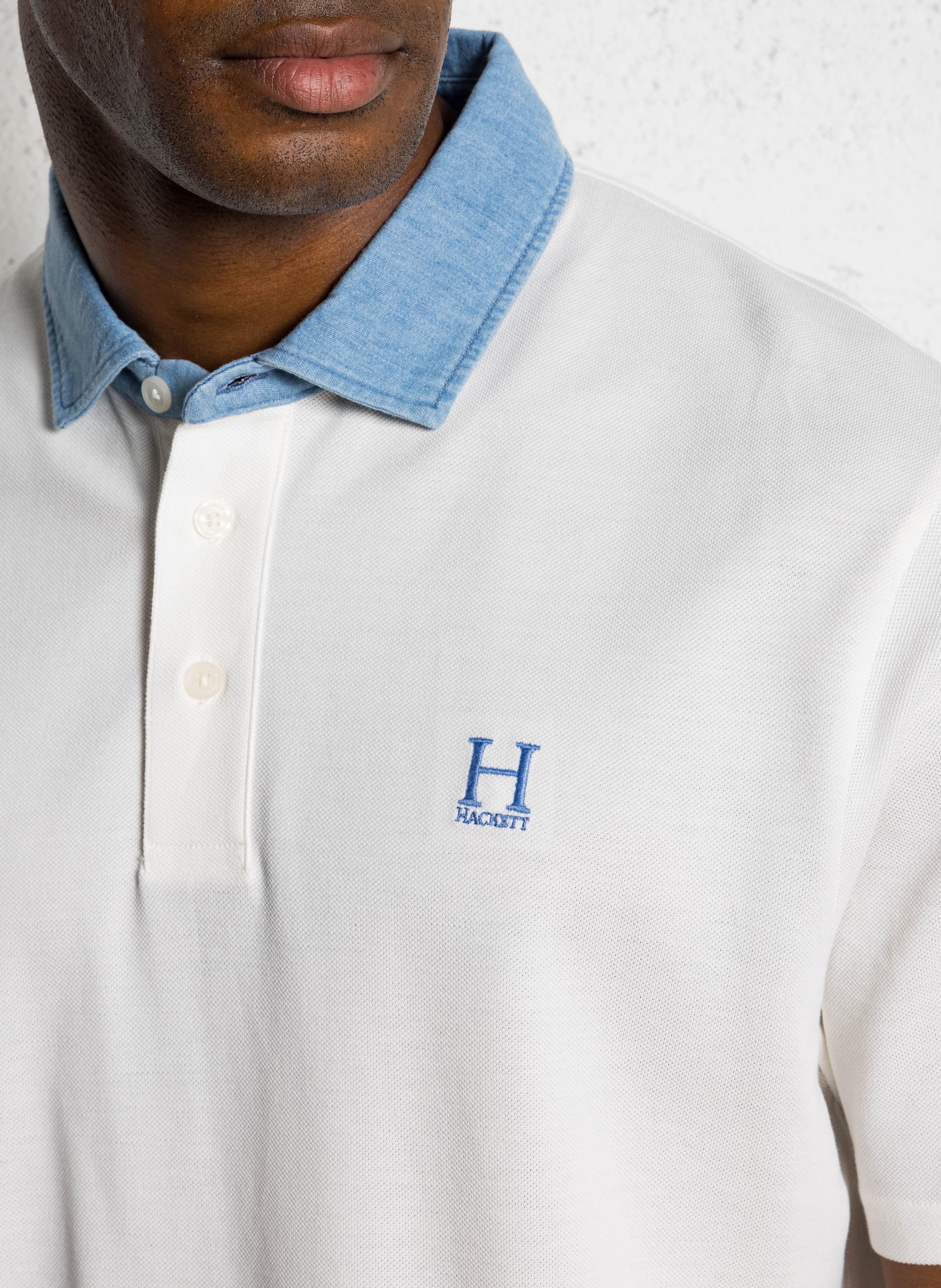 Polo regular-fit en coton HACKETT Blanc