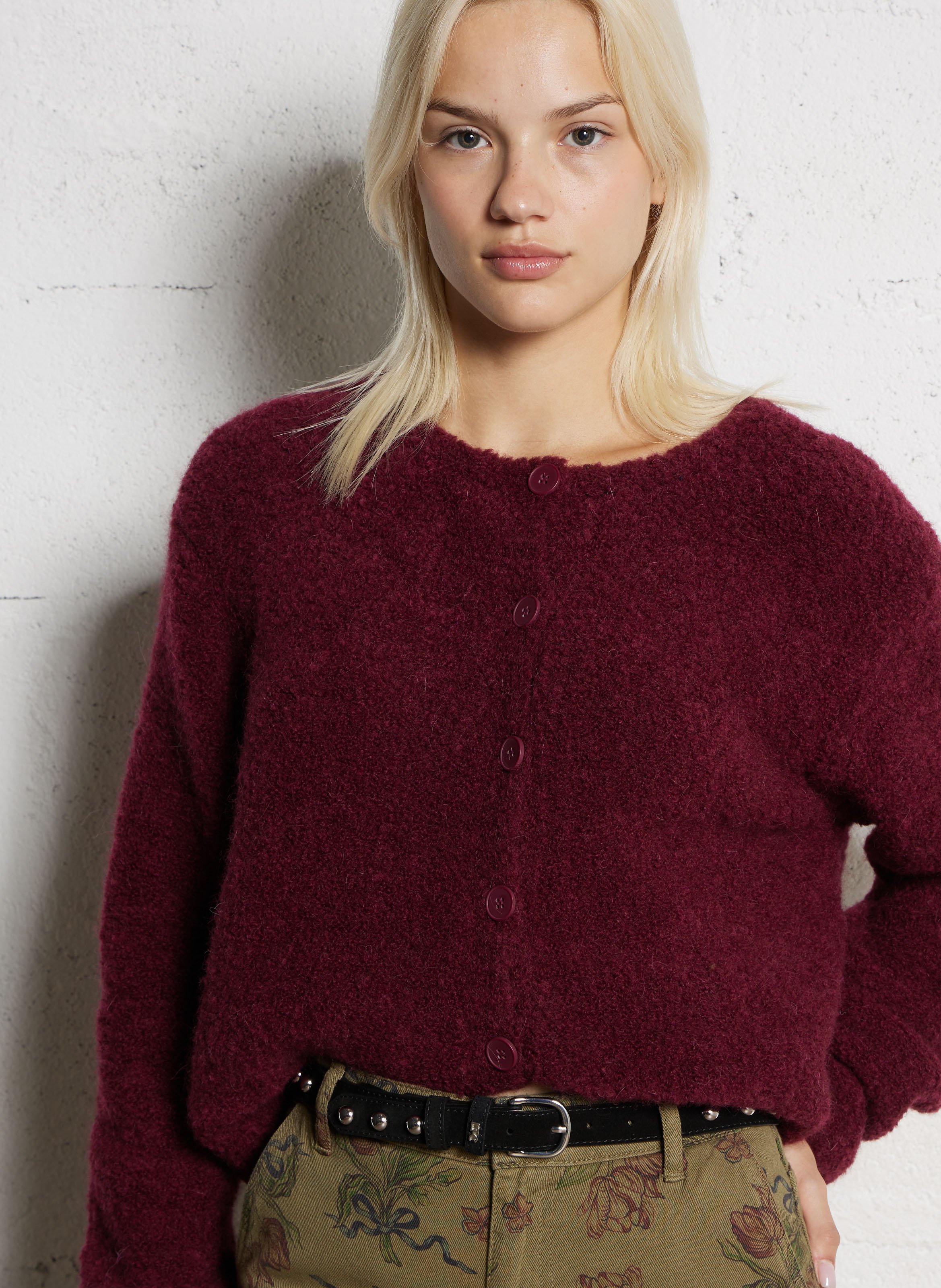 Studded suede belt LE TEMPS DES CERISES Black