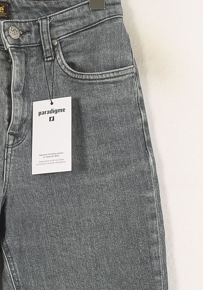 Cropped slim jeans with studs LEE - Seconde Main Grey