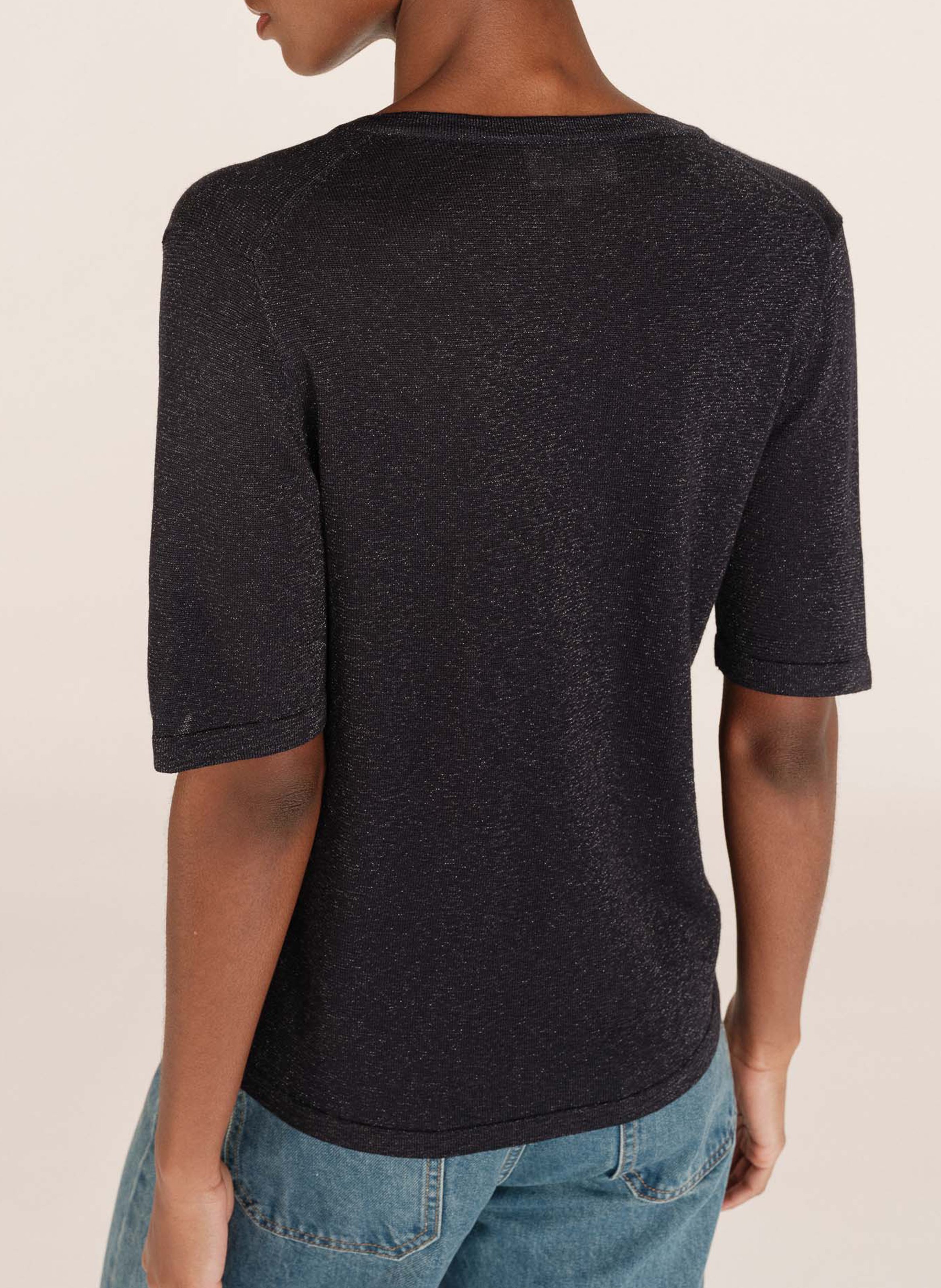 Tee-shirt col V  GRACE ET MILA Noir