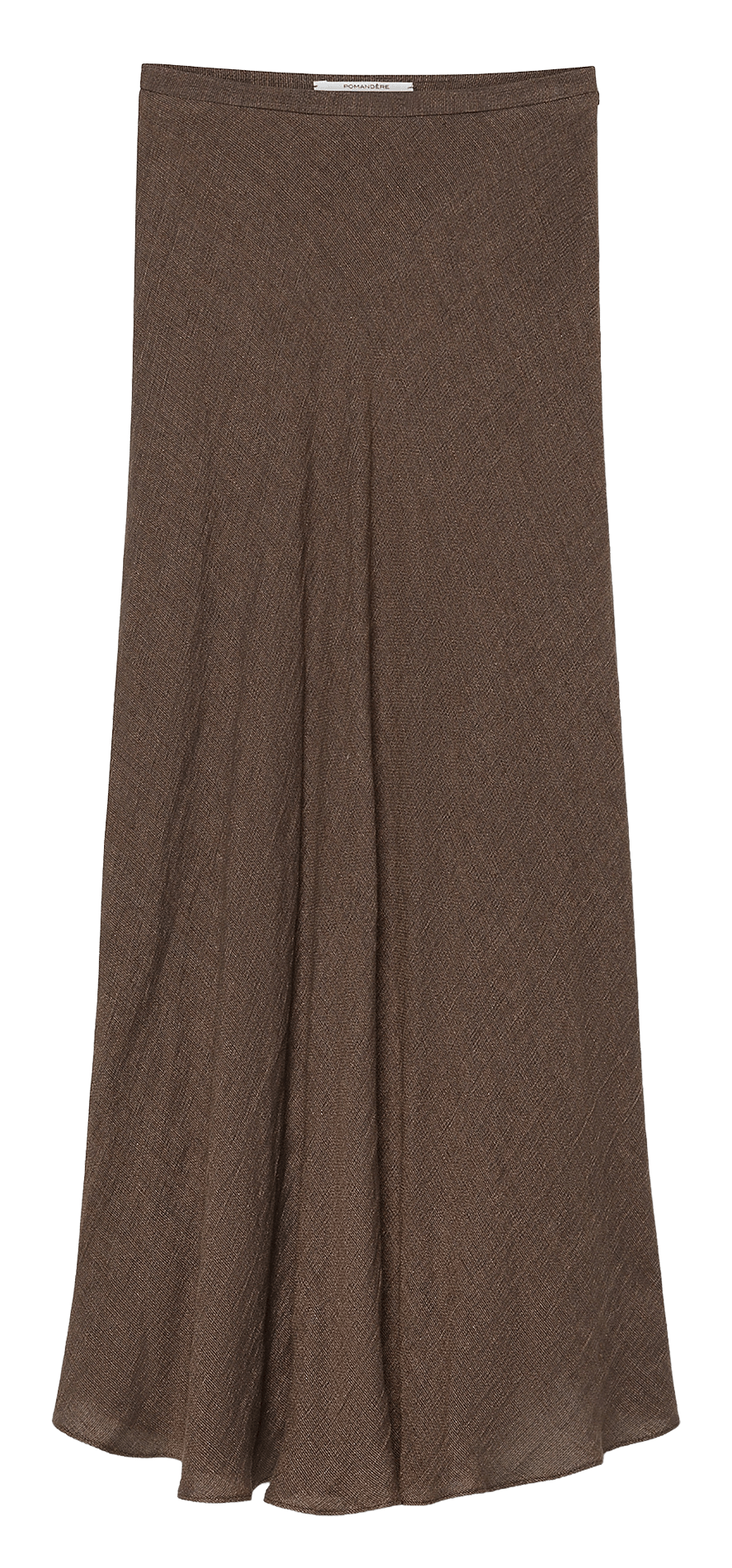 Lange rok van gemengd linnen POMANDERE Bruin