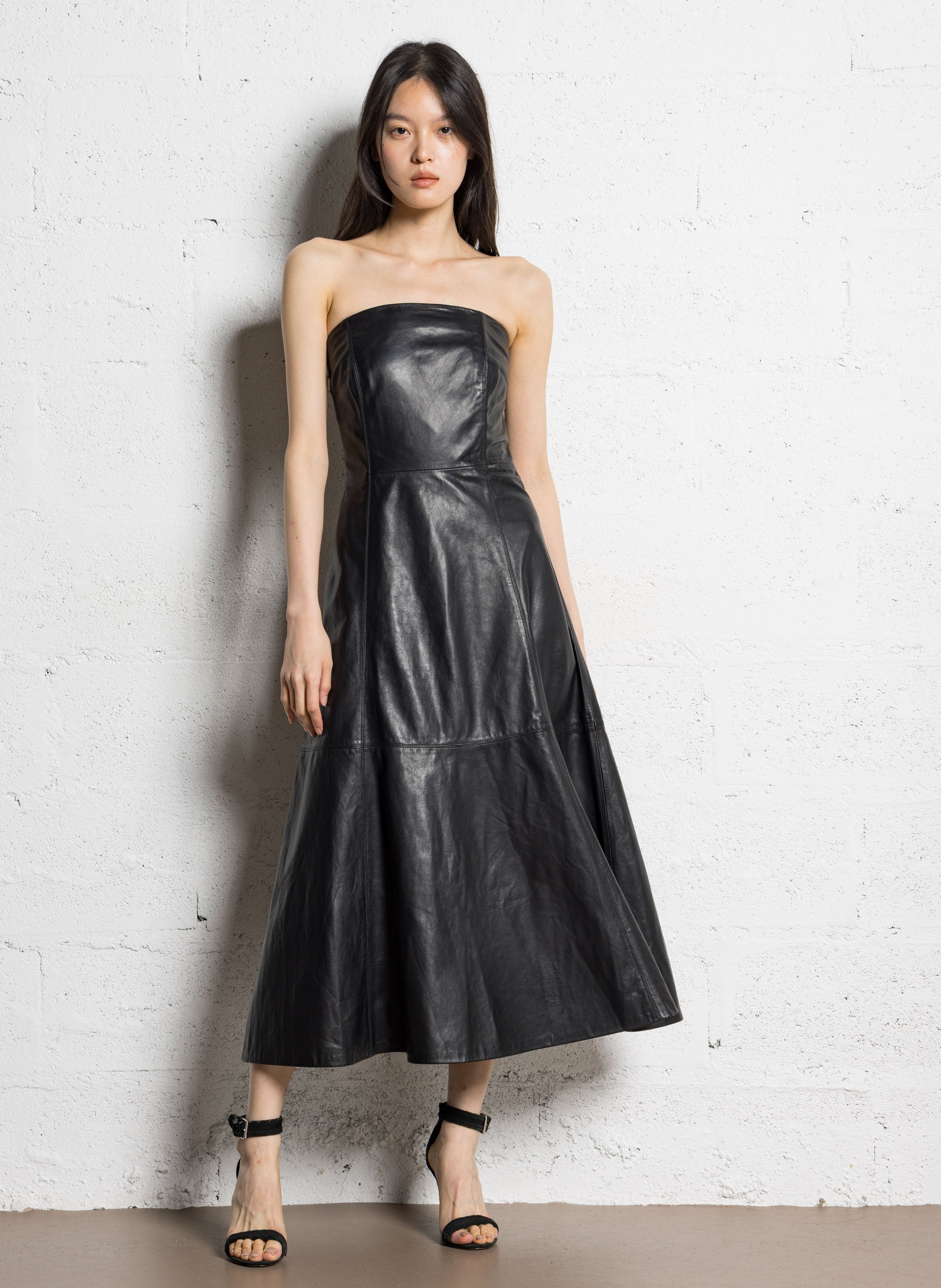 Robe bustier en cuir  IKKS Noir