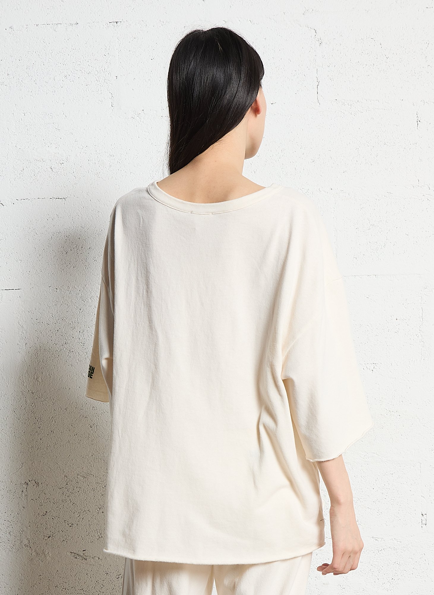 Oversized round-neck cotton T-shirt AMERICAN VINTAGE Beige