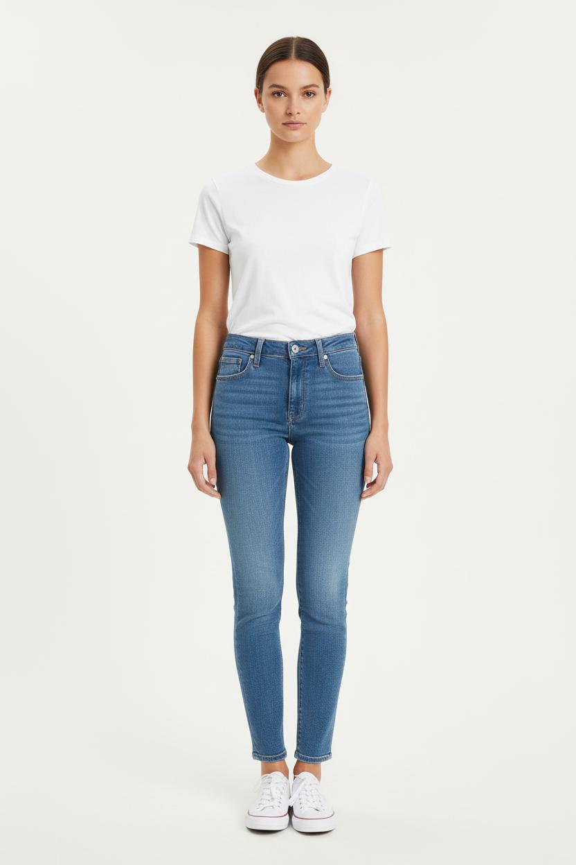 Cropped slim jeans with studs LEVI'S - Seconde main Blue