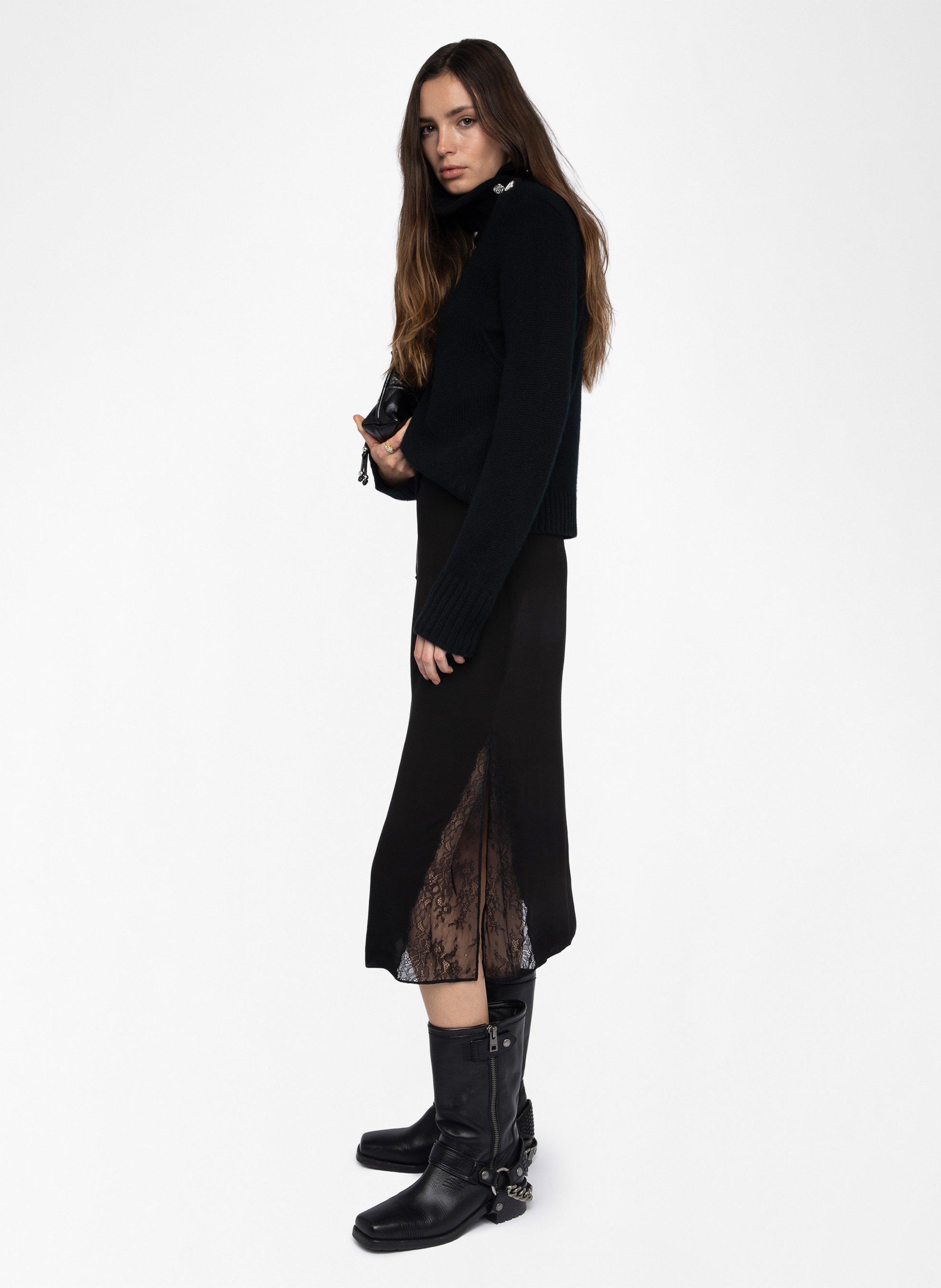 Jupe midi droite ZADIG&amp;VOLTAIRE Noir