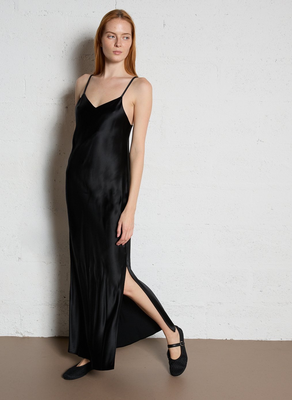 Long satin dress MAISON 123 Black